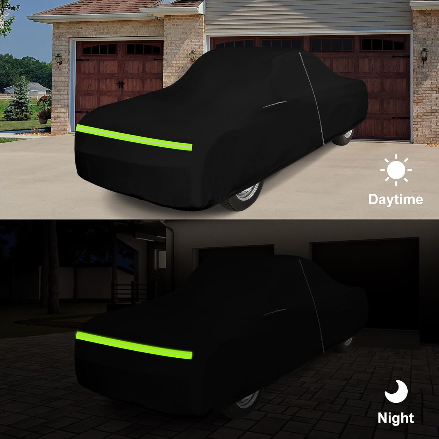 SAPUBK Waterproof Car Cover Compatible with 1955-1974 Volkswagen Karmann GHIA Coupe Accessories, 210T All Weather Car Covers with Zipper&Lock for Car Dust Snow Rain Hail Protection image number 1