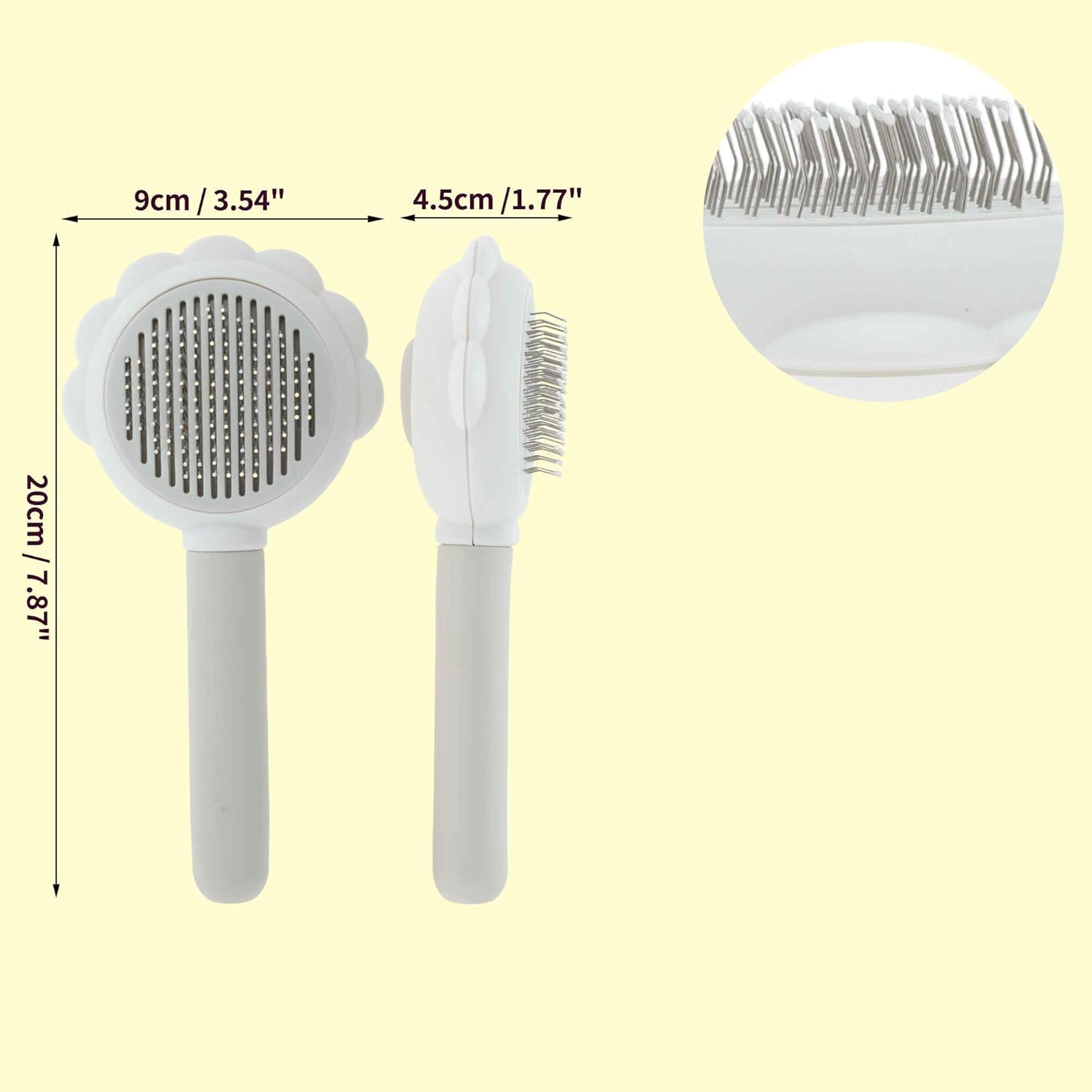 CAPASTEC Pet Brush, Cleaning Brush for Cats and Dogs, Flower Shaped Pet Grooming Brush, Easy Detangling Brush for Hair Massage Indoor and Outdoor, White image number 4