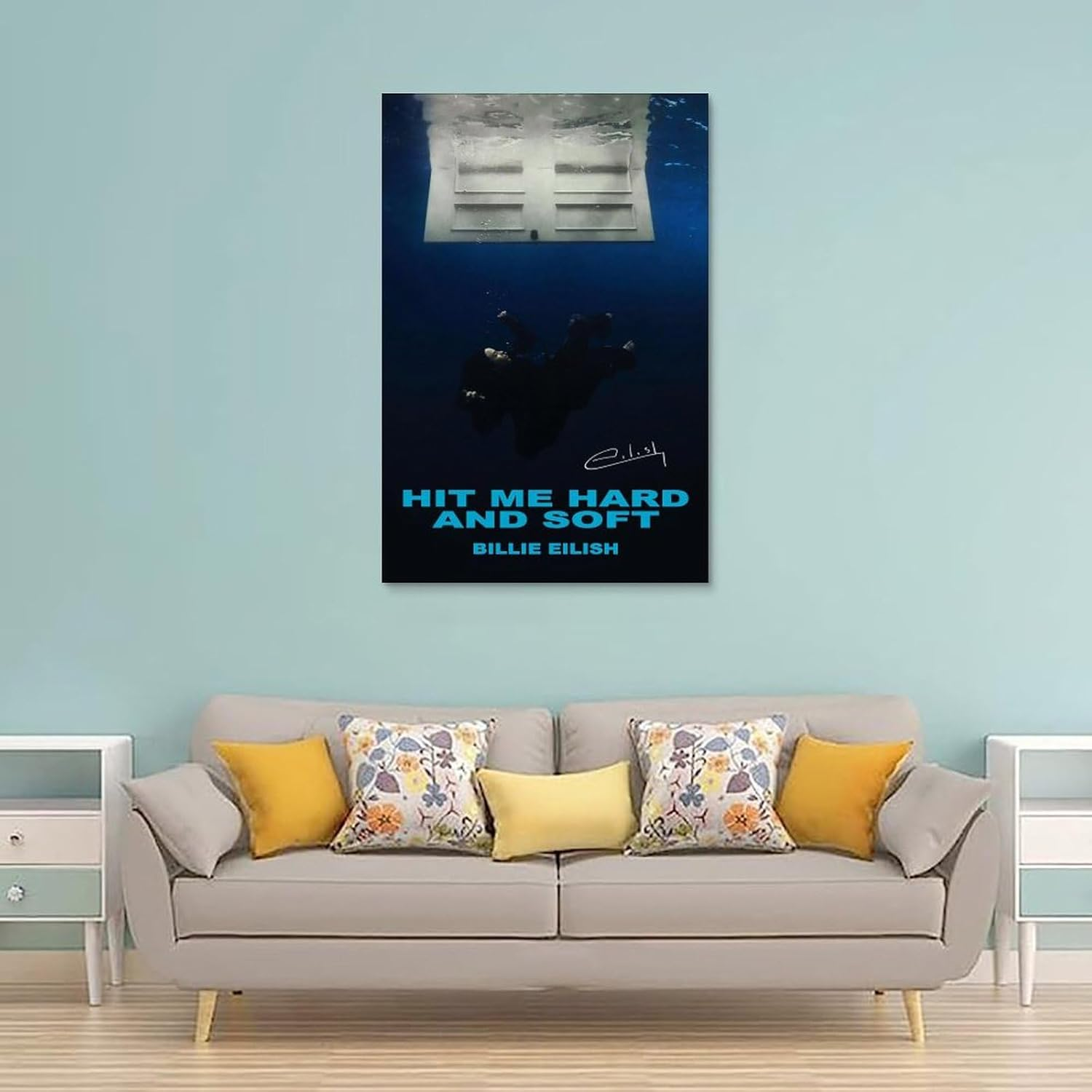 Billie Poster Eilish Music Album Retro Vintage Signed Cover Poster Canvas Painting Wall Art Picture Home Decor Print for Bedroom Living Room Dorm Study Bar Office 12X18Inch(30X45Cm) image number 6