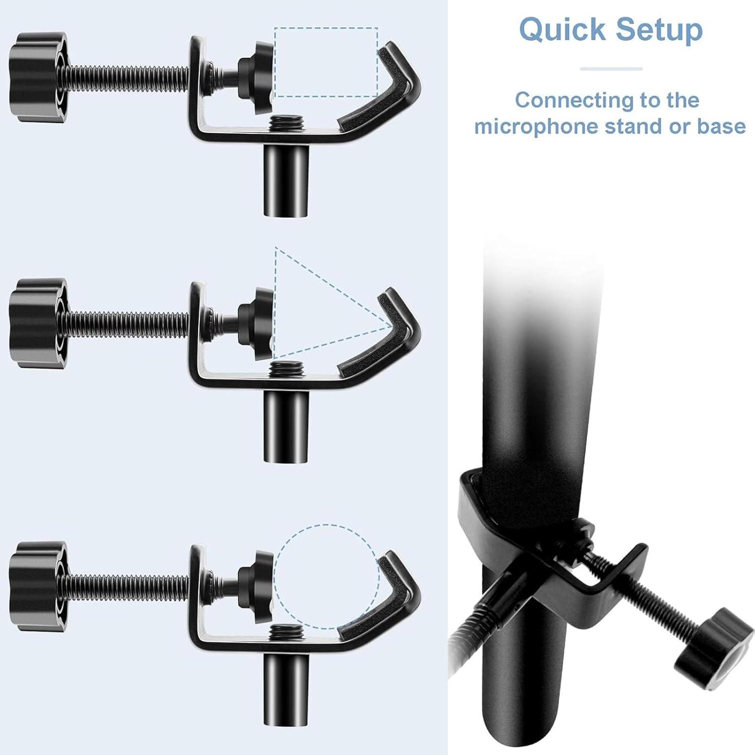 Microphone Pop Filter 6 Inch Dual Layered Pop Wind Screen with Enhanced Flexible 360&deg; Gooseneck Clip Stabilizing Arm Mic Pop Filter Shield Mask for Vocal Recording and Live Broadcasting