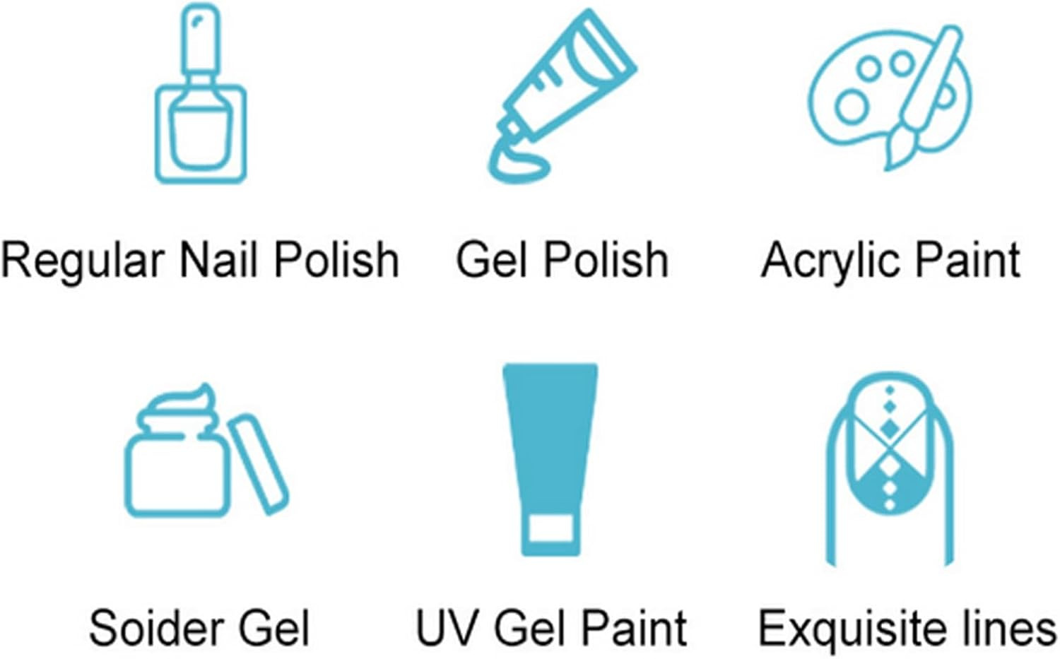 Lmyit Nail Brush Set,Nail Drawing Pens | Manicure Dotting Stamping Gel Polish Painting Tool Liner Applicator for Home Salon Beginners image number 2