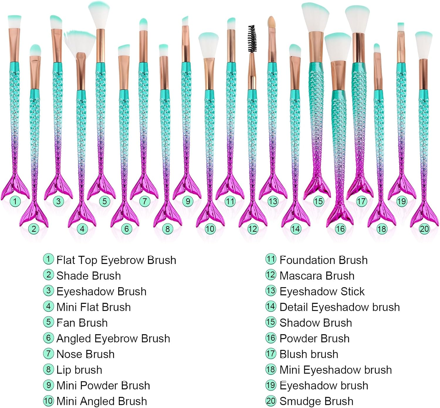 NICEMOVIC Cute Stuff for Tween & Teen Girls, 20PCS Princess Kids Makeup Brushes Sets for Girls, Teen Girl Gifts Trendy Stuff Christmas Gift Ideas Stocking Stuffers for Girls Kids Cute Make up Tool Set image number 6