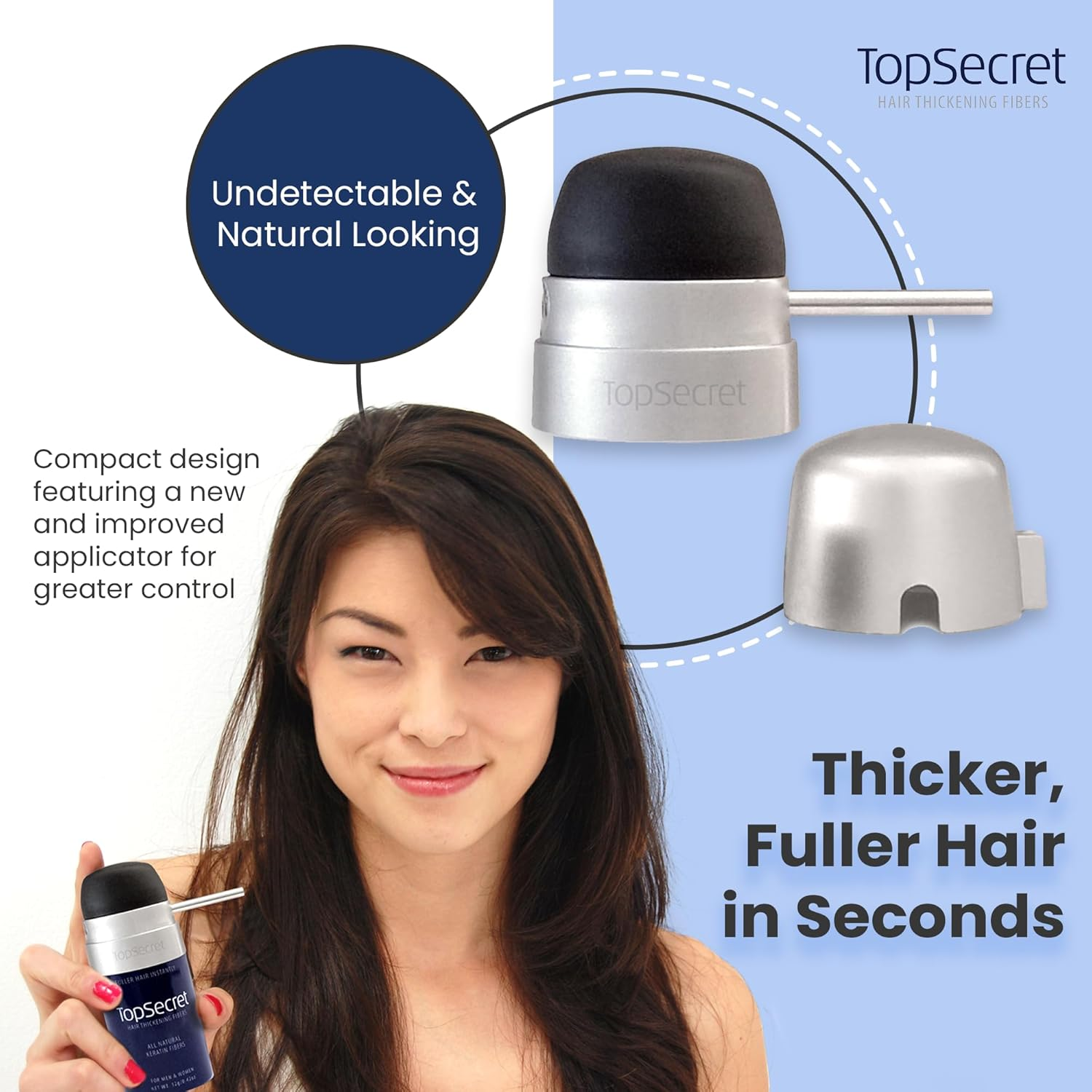 Top Secret Hair Thickening Building Fibers - Undetectable & Natural Hair Filler - for Men & Women - Instantly Fill in Fine Thinning Hair - Weather & Sweat Resistant (Blonde, Regular) - Blonde image number 5
