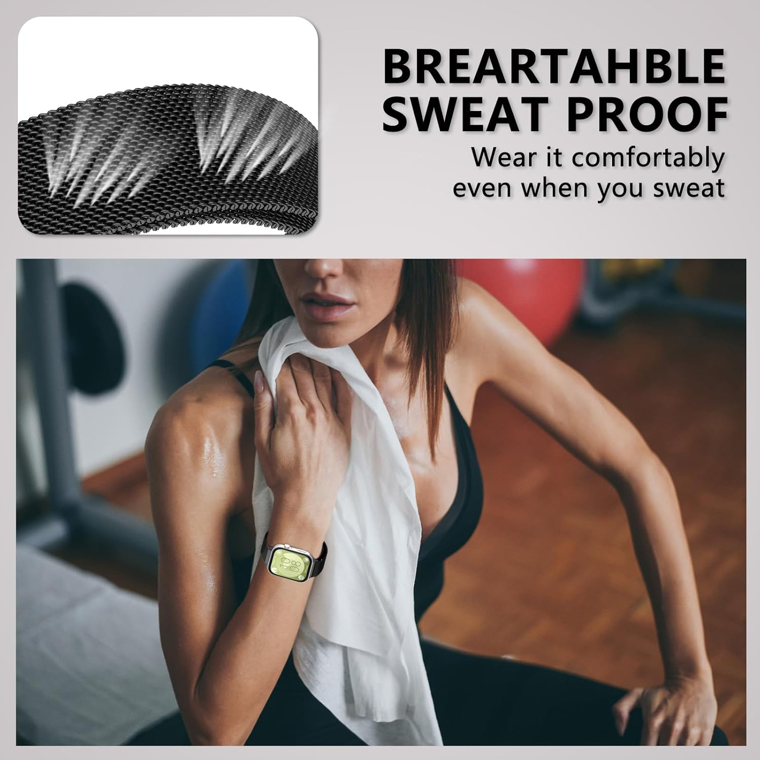 Hinnwer Bracelet for Huawei Watch Fit 3 Magnetic Watch Strap Stainless Steel Metal Replacement Strap Stainless Steel Strap Quick Release for Huawei Watch Fit 3 - Gray image number 7