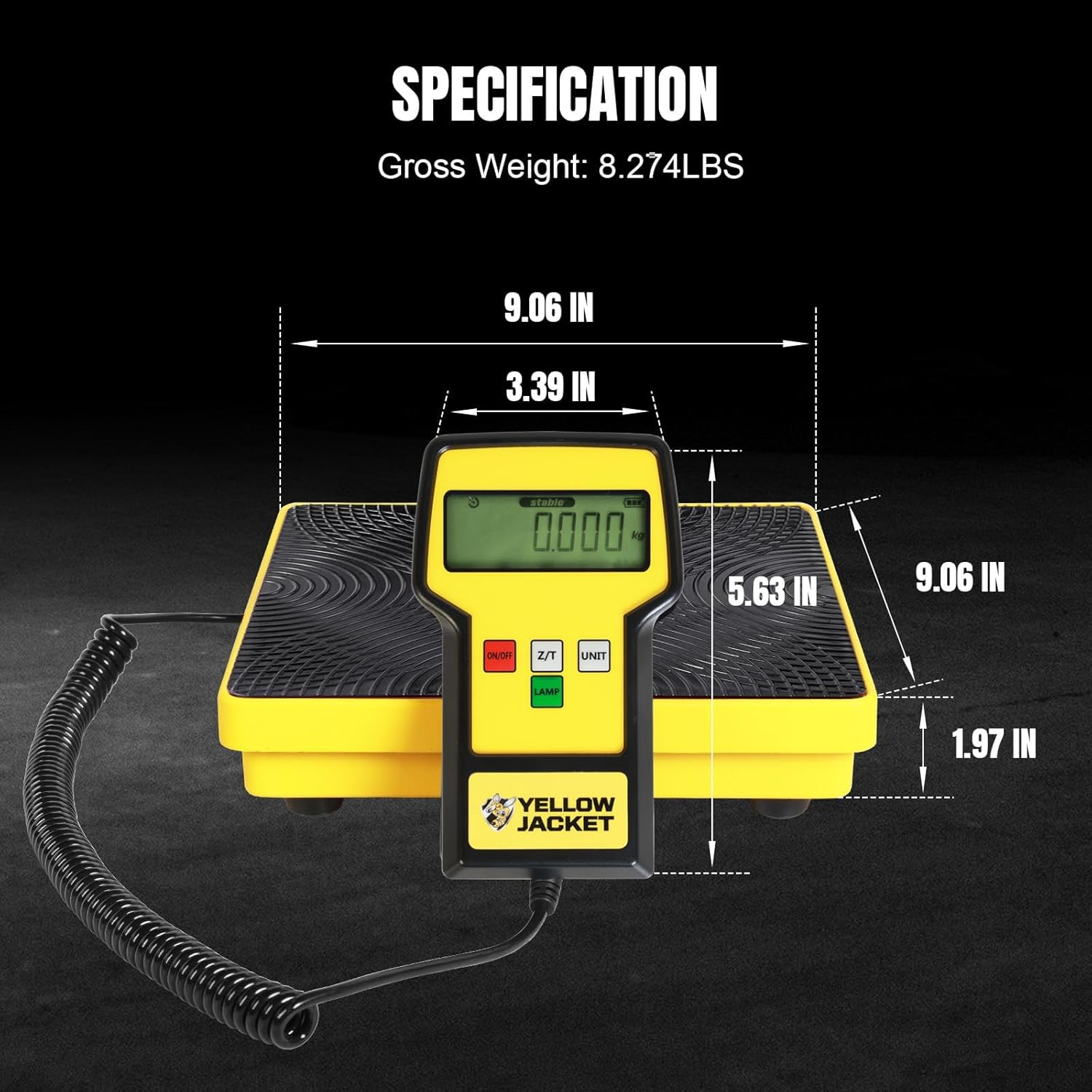 YELLOW JACKET Refrigerant Scale - 110 LBS HVAC Freon Scale with High Precision Electronic Weight Measurement, Portable Case for Refrigerant Recovery Tanks image number 2