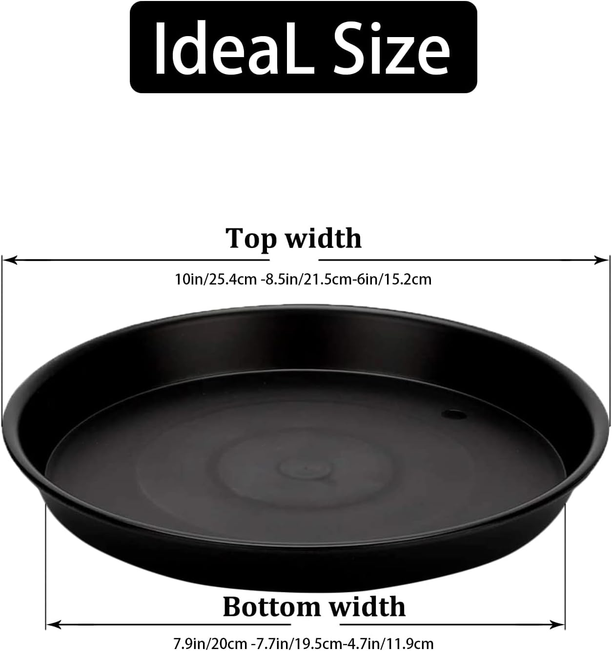 18 Pack Plant Saucers,Flower Pots Urable Thicker Plastic Plant Trays for Indoors and Outdoor, Plastic Plant Pots Plant Saucer Drip Trays (15CM/ 20CM/25CM, Black,White,Brown) image number 4