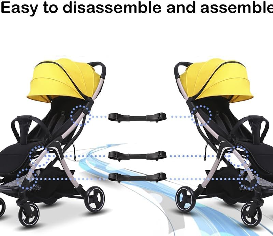 3Pcs Twin Stroller Connection Accessories,Stroller Pushchair Connector,Adjustable,Universal,Cart Connector,Combining 2 Strollers Into1Twin Stroller (Black) image number 2