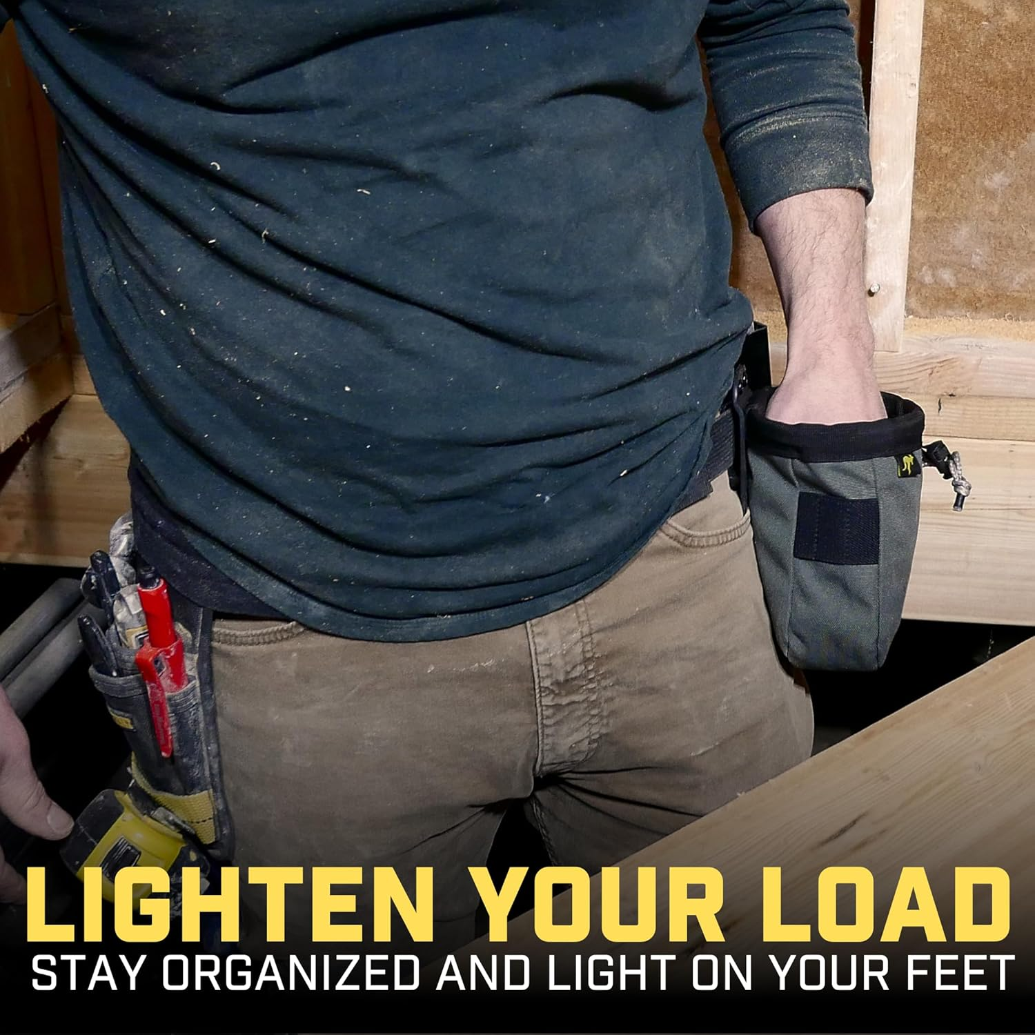 Joey Pouch | Clip-On Tool Belt Bag for Tools, Screws, and Nails - Great for an Electrician, HVAC Tech, Plumber, Carpenter, Contractor, Handy Man, and Any Tradesperson Who Wears a Small Utility Pouch image number 4