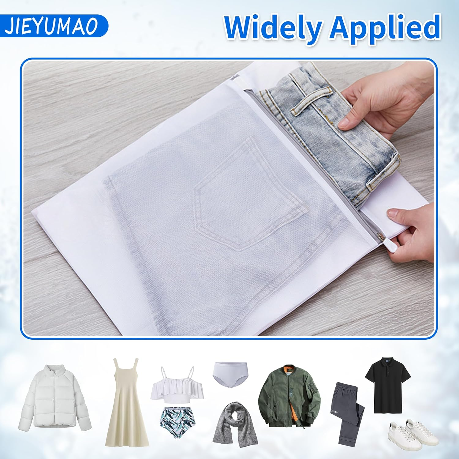 JIEYUMAO Mesh Laundry Bag, 10Pcs Honeycomb Mesh Laundry Bags, 5 Sizes Clothing Washing Bags for Washing Machine, Reusable Wash Bag Delicates Laundry Bags for Blouse Hosiery Underwear image number 4