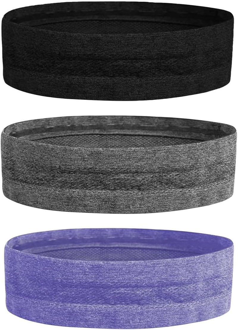 Sweat Bands Headbands 3 Pack Sports Headband, Elastic Soft Fabric Non-Slip Hair Bands Hair Warp Running Cycling Sports Tennis Basketball Daily Workout for Men & Women image number 4