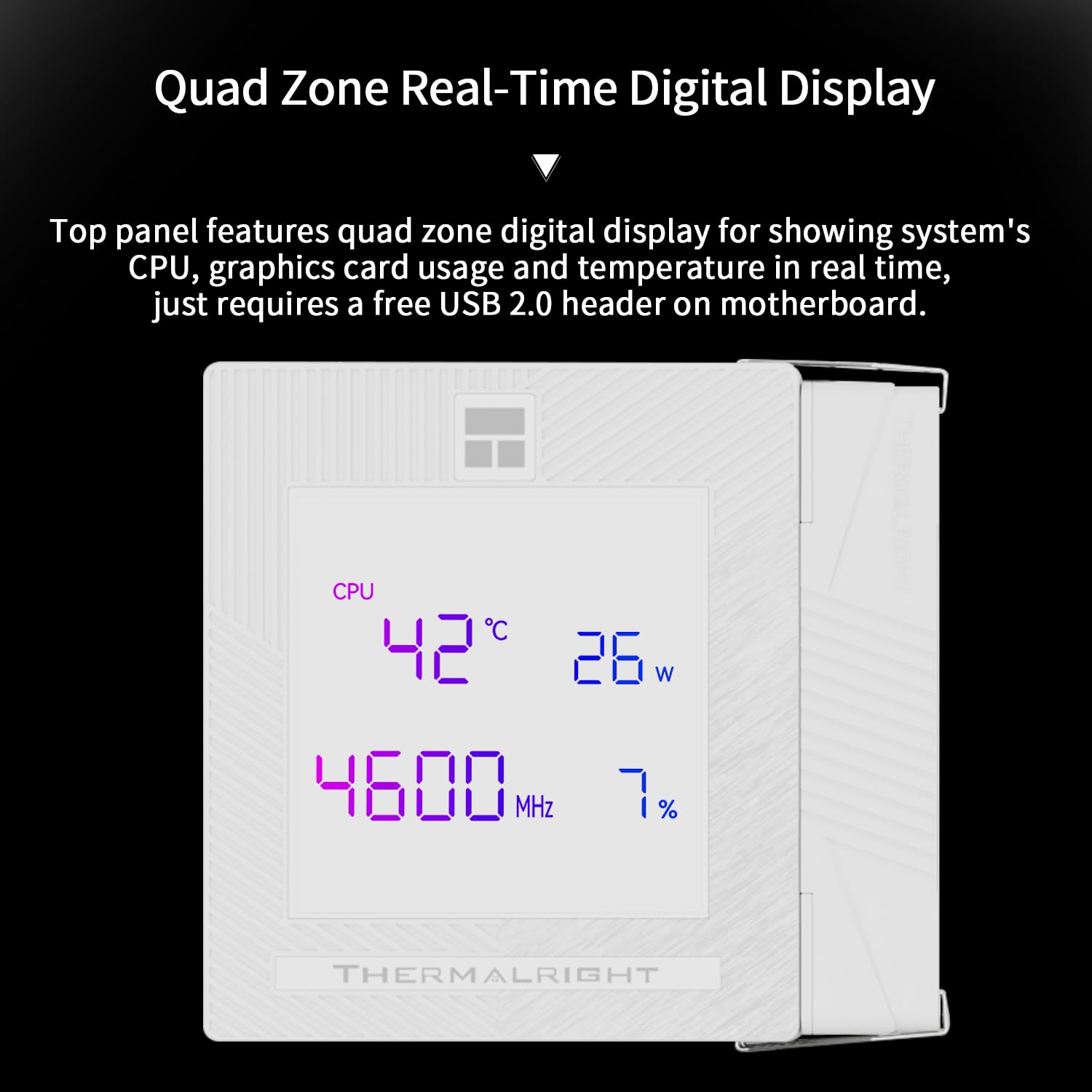 Thermalright Phantom Spirit 120 Vision Snow CPU Air Cooler, Twin Tower Radiator 2150RPM Speed,480X480 Resolving Power IPS Screen with 3.95In,Computer Cooler for Intel Lga1851/1700/115X,Am4/Am5