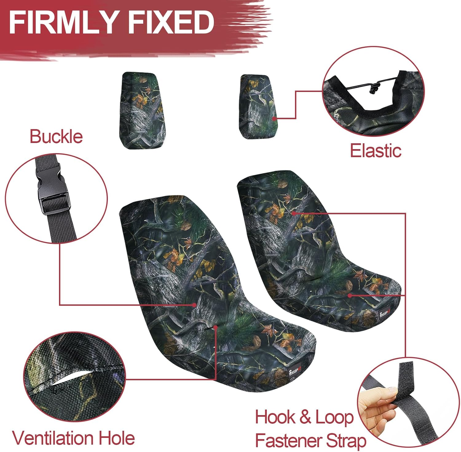 Starknightmt UTV Rhino Seat Covers, Waterproof 1680D Seat Covers Compatible with Rhino 700 660 450 2004-2021 Rhino Accessories Bucket Seat Cover image number 5