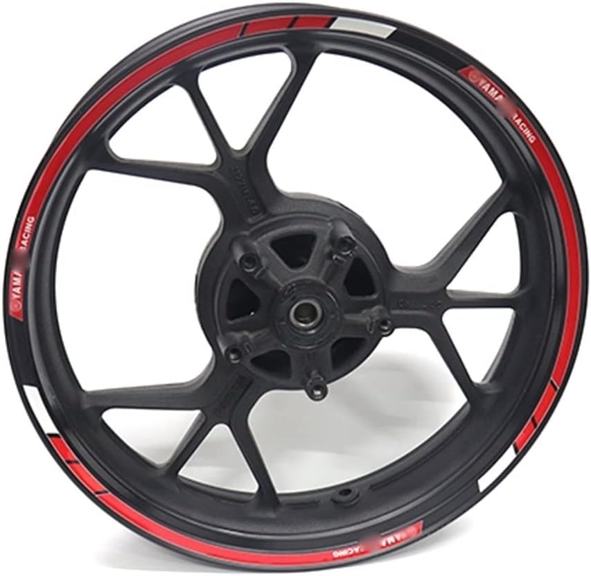 Stickers for Yamaha R1 YZFR1 Motorcycle Rim Stickers Rim Edge Sticker Rim Edge Stripes Reflective Decals Logo Accessories (Color : 2)