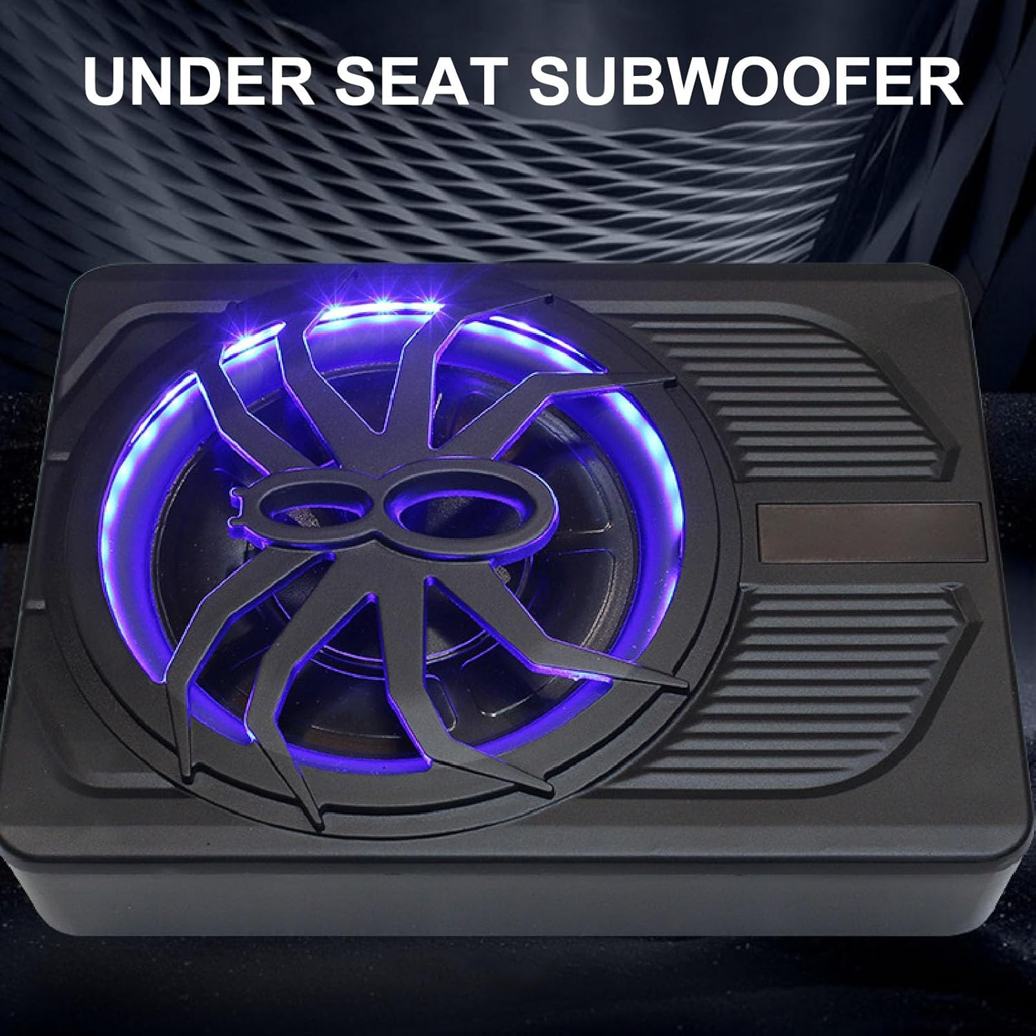 Under Seat Active Car Subwoofer, 10In 800W Slim Underseat Powered Truck Subwoofer with LED Atmosphere Light for Cars and Trucks, Excellent Heat Dissipation (Blue) - Colourful Ambient Light With App Control image number 6