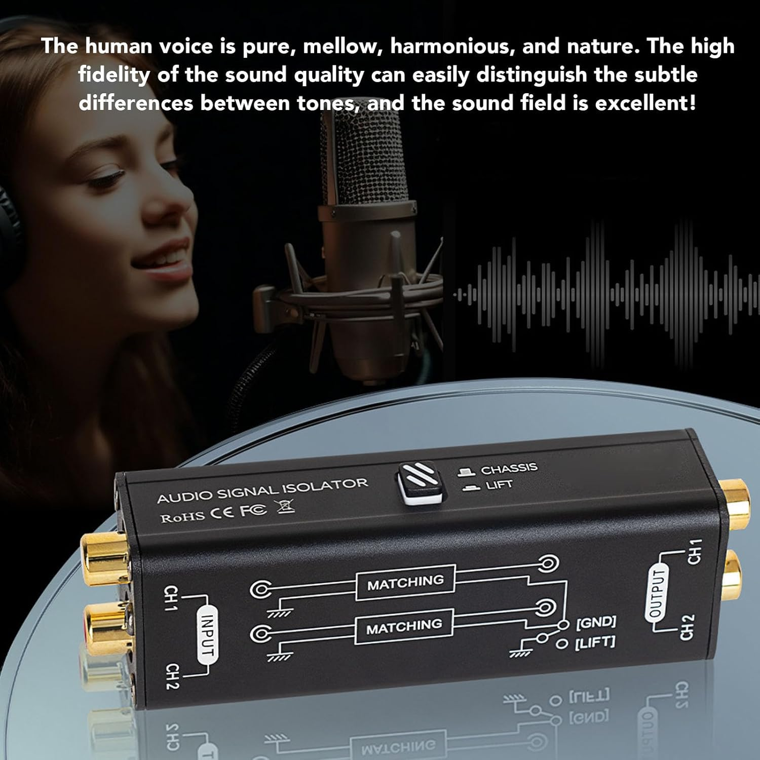 Ground Loop Noise Isolator, Buzzing Noise Filter, Buzzing Noise Elimination for Car Audio and Home Stereo System, Ground Loop Noise Filter Stereo Audio Noise Isolator Box