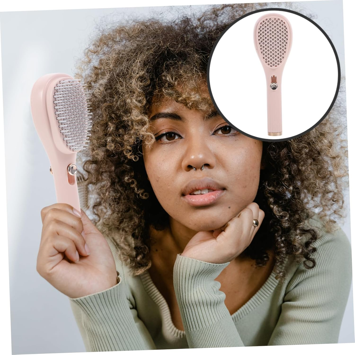 FOMIYES Static Scalp Cleaning Comb Styling Tool for Men Detangler for Thick Hair - Beige image number 3