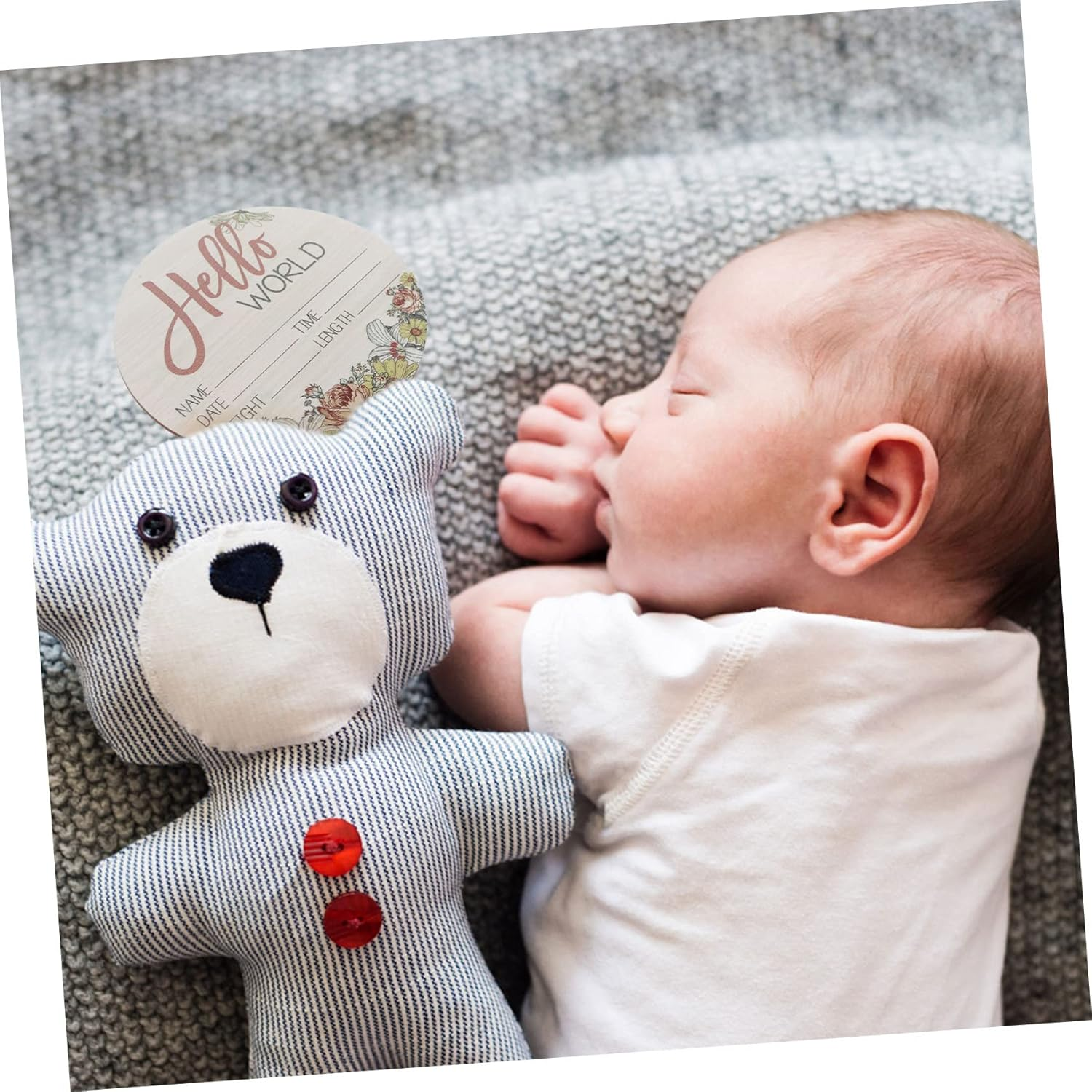 Wooden Newborn Announcement Sign Birth Photo Prop Keepsake Introduction Sign for Hospital Photography and Shower Gift image number 6