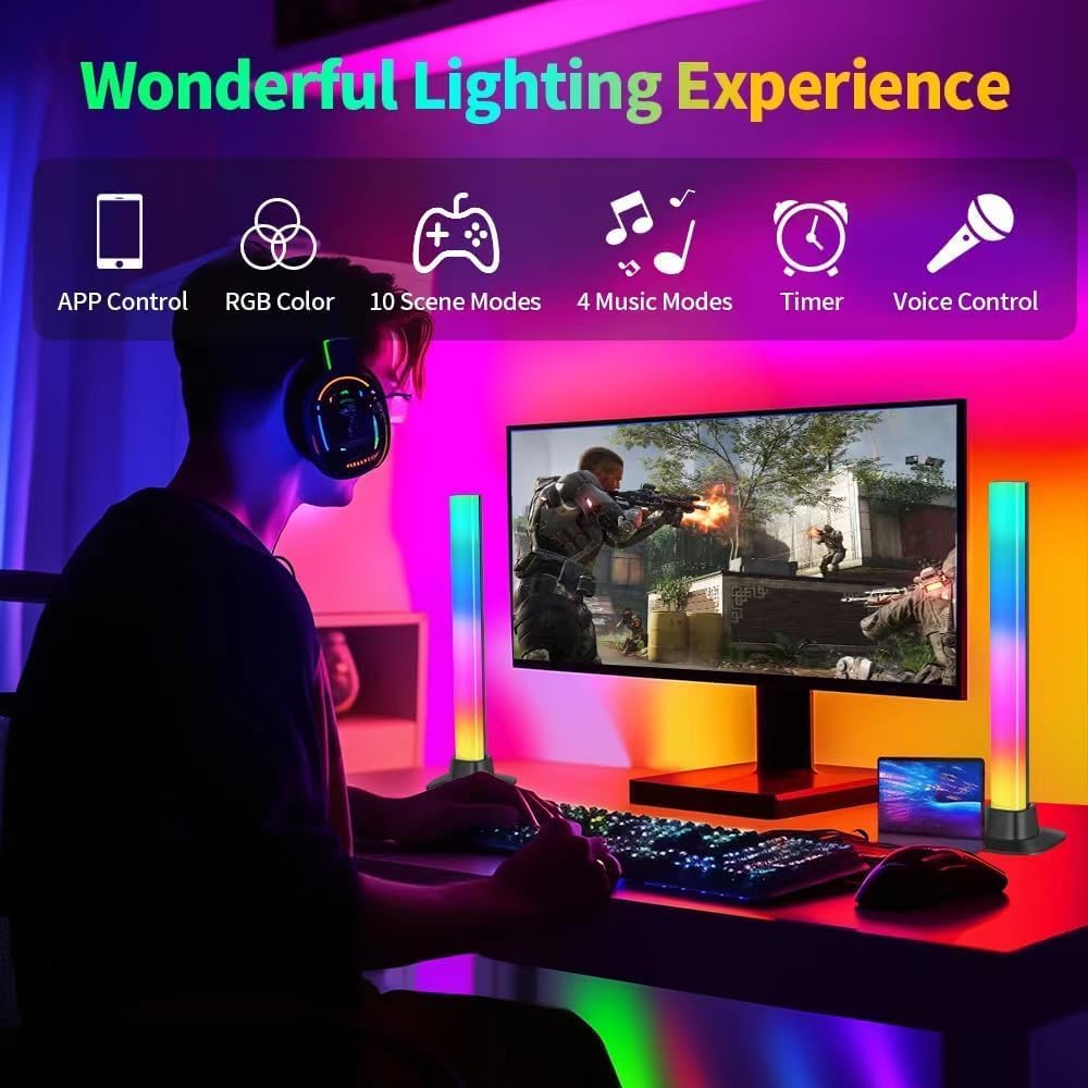 CHENBEN RGB Light Bars, LED Light Bars 2PCS 30CM 16 Million Colors,App Control and Voice Control,Timer,Scene and Music Modes,Smart Light Bar for Gaming PC Bedroom Accessories Computer Case,Party image number 1