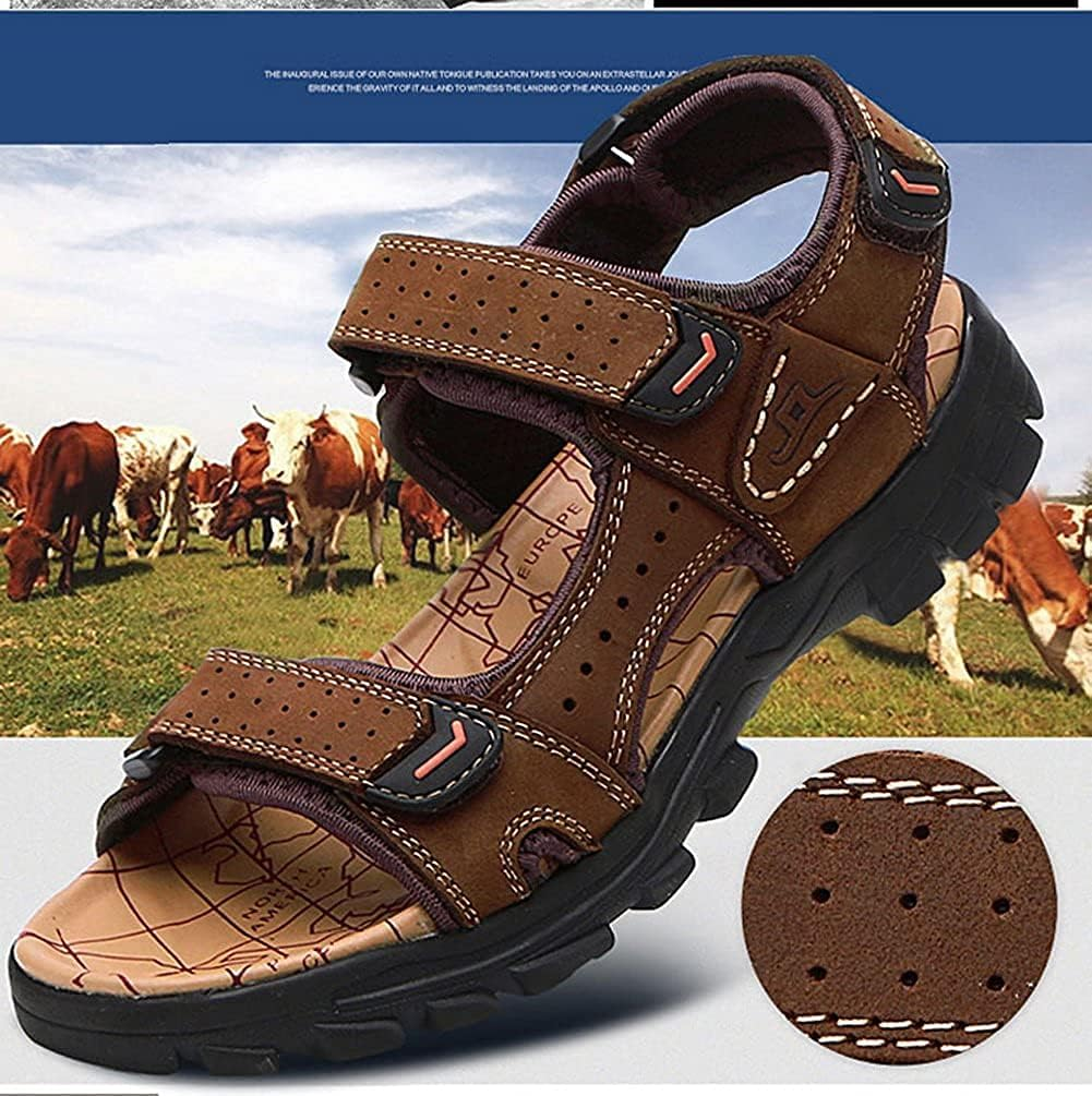 Asifn Athletic Sport Sandals Slides Men Outdoor Summer Leather Fisherman Beach Casual Shoes Strap Hiking image number 3