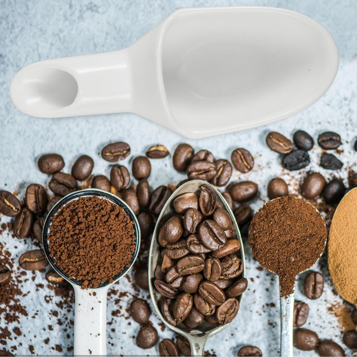TOMETURE Coffee Scoop Measuring Spoon 20G Ceramic Coffee Bean Scooper White Filling Loose Leaf Tea Protein Powder Kitchen Baking Tool image number 1