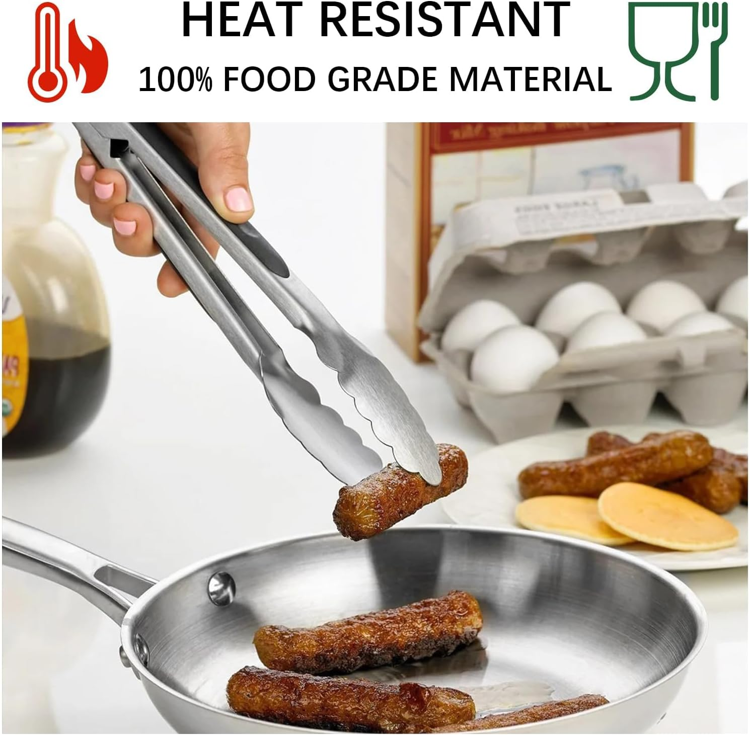 Tongs Kitchen Tongs BBQ Tongs Salad Tongs Cooking Tongs for Serving Food Pince Cuisine Ice Tongs Kitchen Tongs Stainless Steel Food Tongs Kitchen Gadgets Cuisine Accessoire Tongs Cooking Meat Tongs image number 3