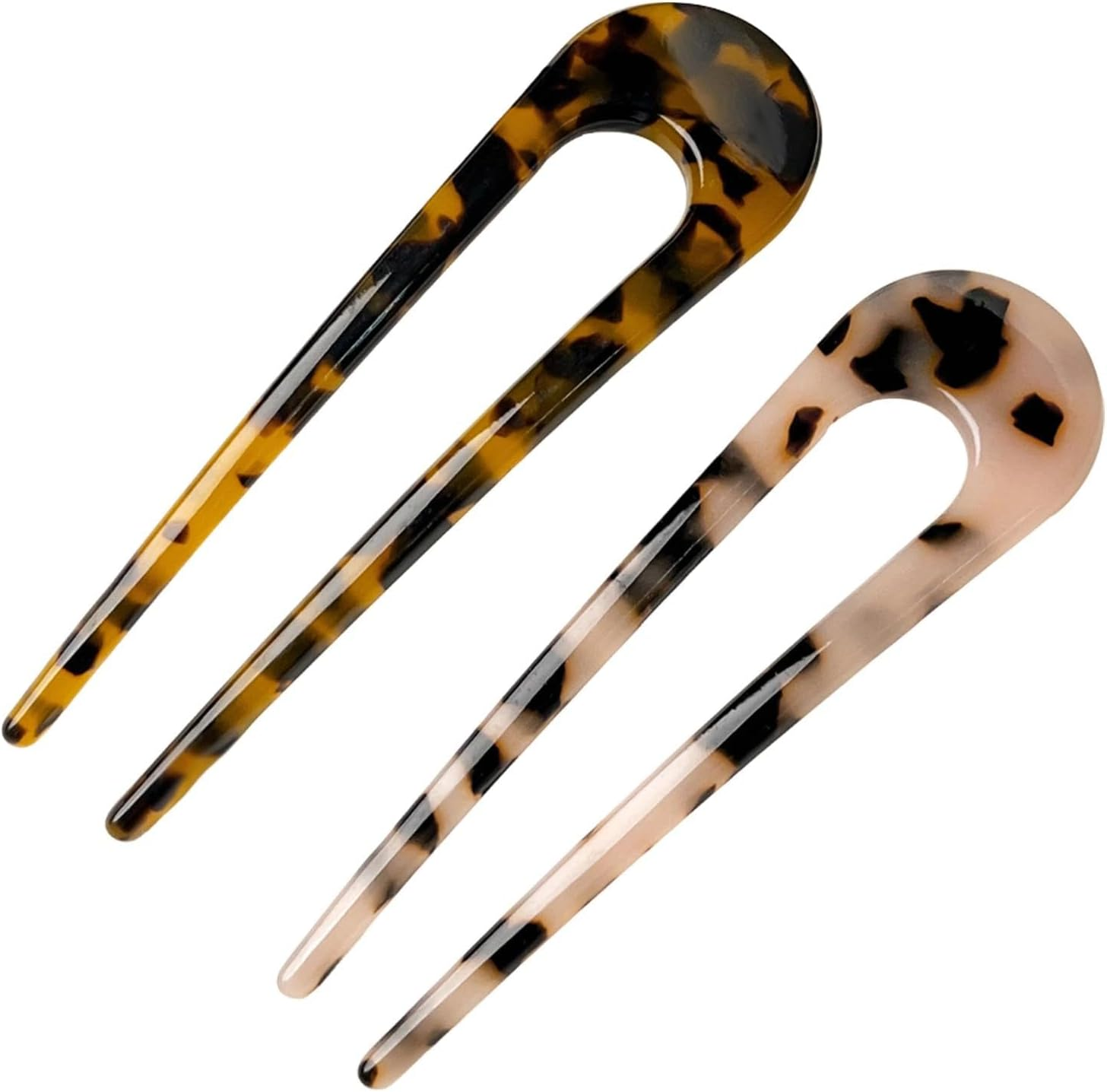 2 Pcs French Hair Pins U Shape 2 Prong Hair Pins Updo Chignon Pins for Women image number 3