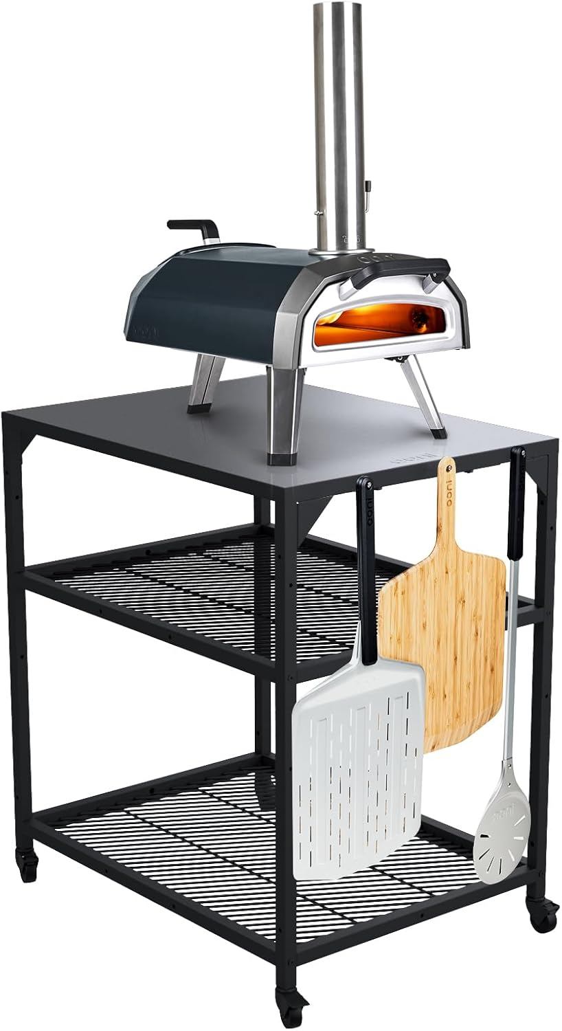 Ooni Medium Modular Table - 31X22X35 Inch Pizza Oven Table Cart, Stainless Steel Pizza Oven Stand, Grill Barbecue Stand, Outdoor Table, Pizza Oven Accessories, Outdoor Pizza Oven Tables, Pizza Station image number 5