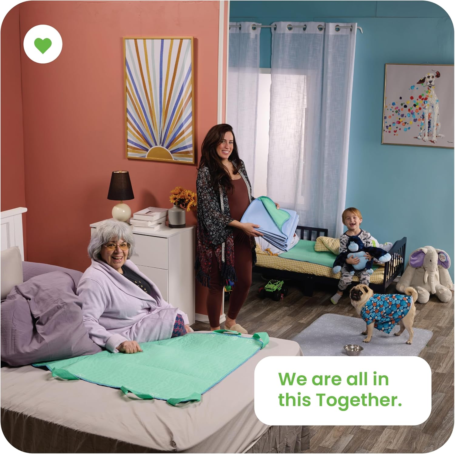 Reusable Underpads, 34X36 Heavy Absorbency and Washable, Incontinence Management, Waterproof Sheet and Mattress Protector, Reusable Pet Pads. Pack of 4 image number 3