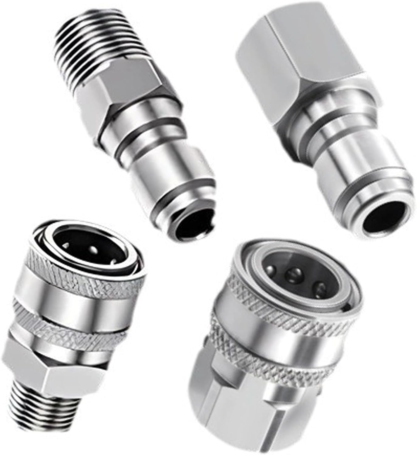 Water Hose Pressure Washer Adapter Quick Connect Kit Fittings (Internal Thread, External Thread) (1/4 Inch) image number 3