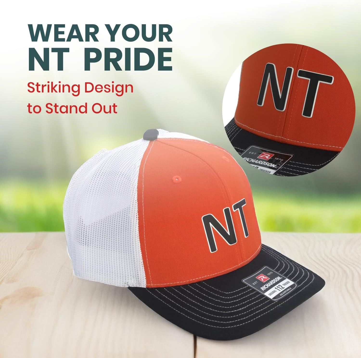 Northern Territory Supporters Hat, Richardson 112 Trucker Cap, Bold 'NT' Text, Adjustable Snapback Closure, Breathable, Cotton-Poly Front Panel, Mesh Back, Sports & Casual Wear, Red-White-Black image number 4