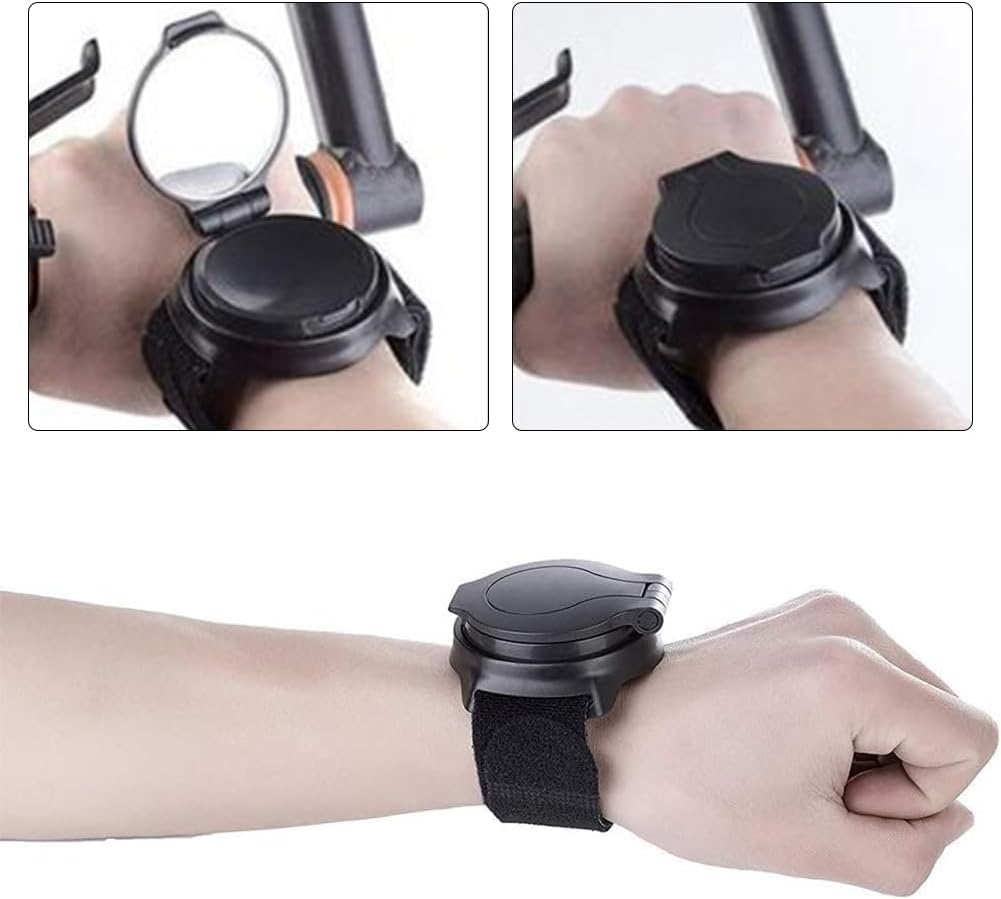 Bicycle Rear View Mirror Wide Angle Bicycle Bracelet Rear View Mirror Arm Wear for Cyclists 360 Degrees Bicycle Rear View Mirror Wrist Protection Bracelets Rear View Mirror, Bicycle Mirror, HD Real image number 2