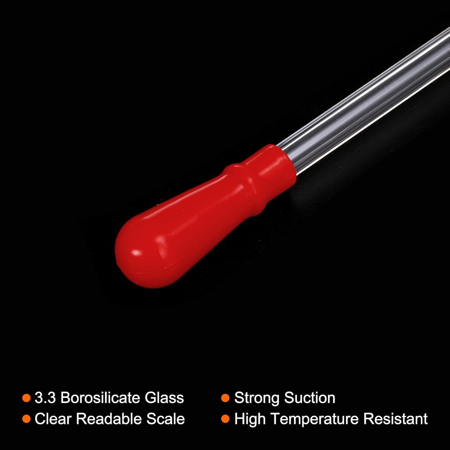 6 Pcs Thick Glass Graduated Pipettes Dropper Kit (0.5Ml 1Ml 2Ml 3Ml/5Ml 10Ml) with 6 Rubber Caps & 2 Dropper Brushes, for Precise Liquid Transfer, Lab Measuring (A) image number 2