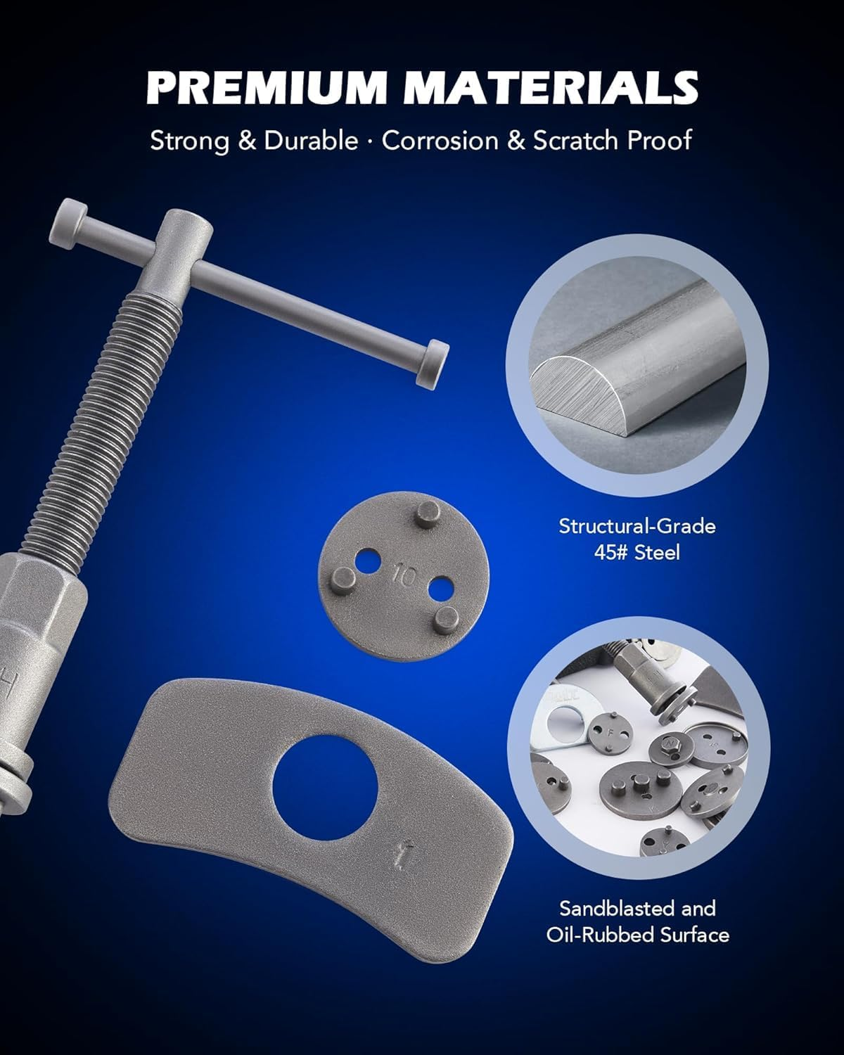 24Pcs Heavy Duty Disc Brake Piston Caliper Compressor Rewind Tool Set and Wind Back Tool Kit for Brake Pad Replacement Reset, Fits Most American, European, Japanese Autos Black image number 6