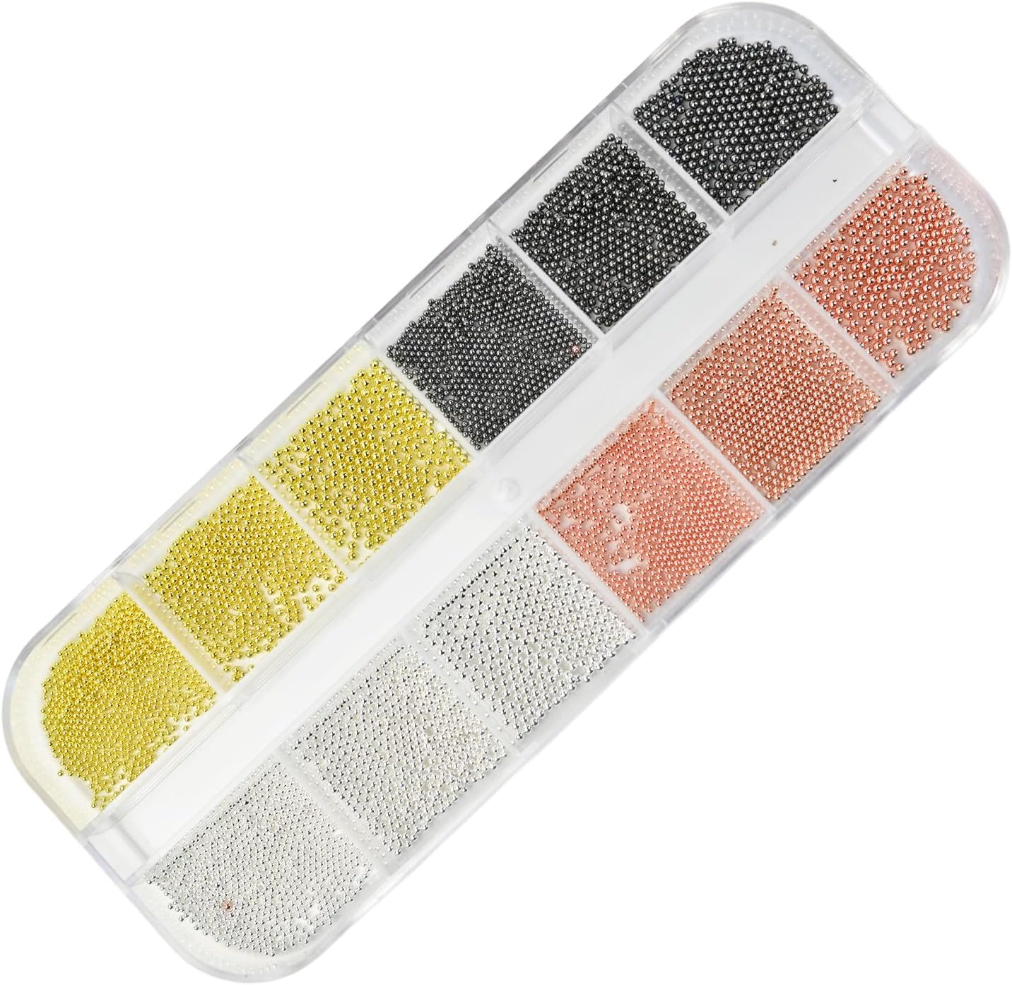 Teccfly Premium DIY Nail Charms, Nail Pearls& Metal Caviar Beads,Accessories for Face Art & Crafts (Gold, Silver, Rose Gold, Gun Gray) image number 2