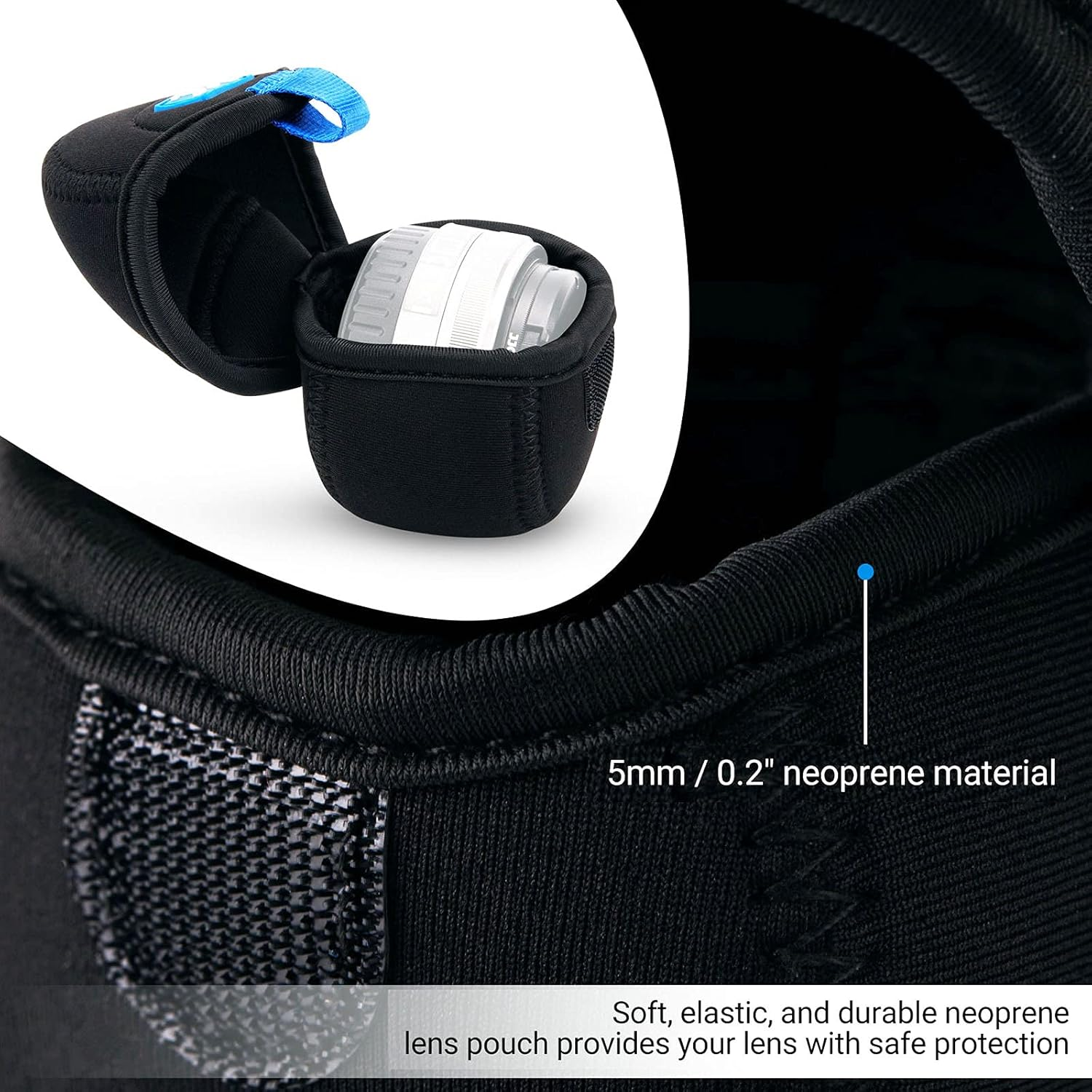 JJC Lens Case Pouch for Sony E PZ 16-50Mm F3.5-5.6 Oss/Nikon Nikkor Z DX 16-50Mm / Canon EF-M 22Mm F2 Stm/Olympus M.Zuiko Digital ED 14-42Mm Lens and Other Lens below 62 X 40Mm, with Carabiner X 1 image number 2