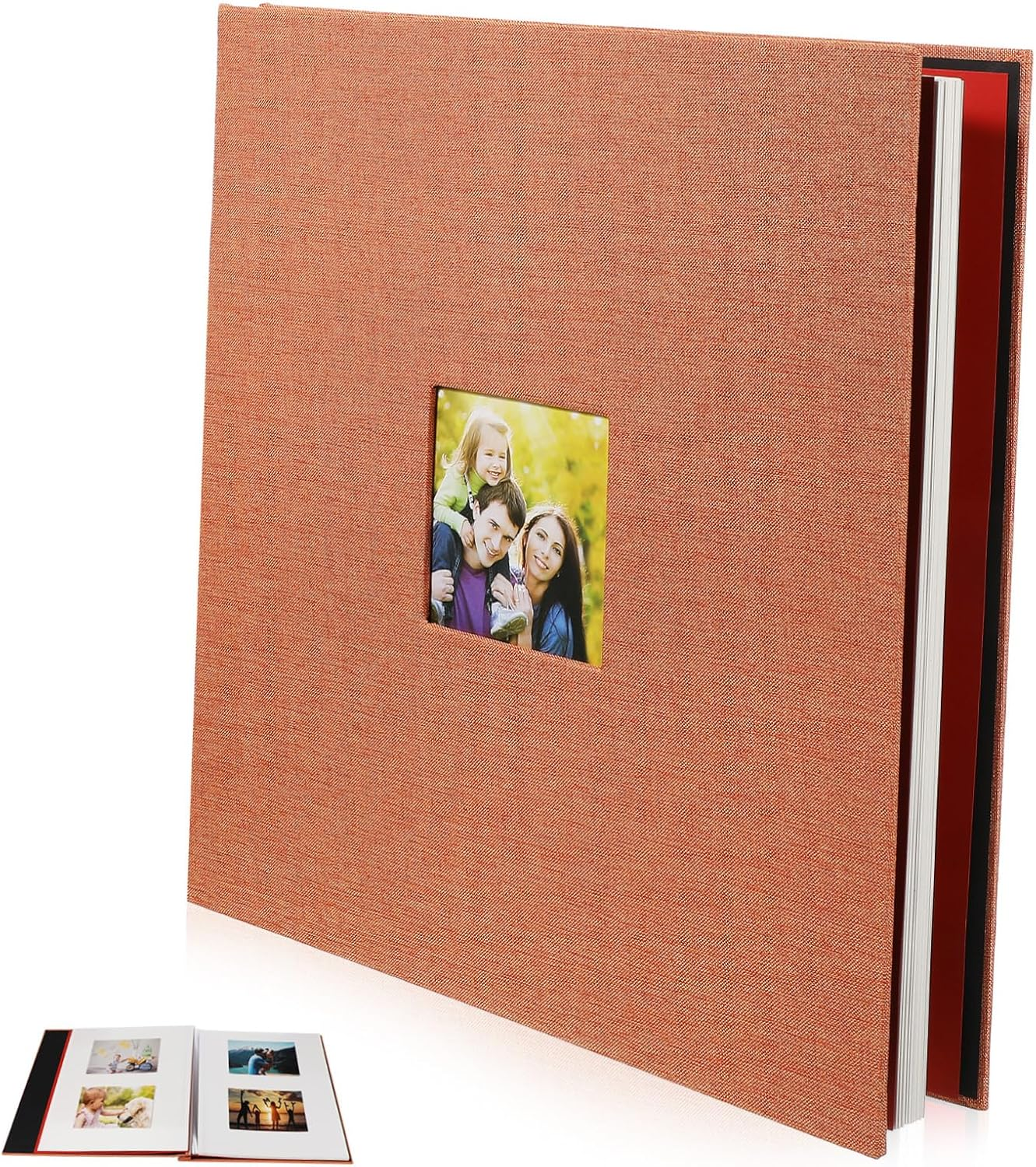 PRETYZOOM Handmade Album Cloth Photo Book Blank Pages Diy Picture Album Hardcover Memory Keepsake Open Window Scrapbook for Family Elegant and Modern Design image number 3