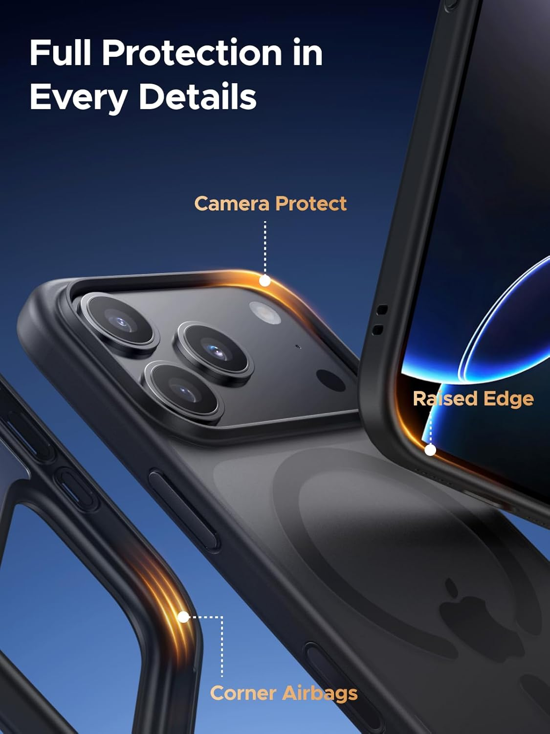 UGREEN Magnetic Case Compatible with Iphone 17 Pro Max 6.9-Inch, Compatible with Magsafe, Revolutionary Icrystal Tech, Mil-Grade Protection, Anti-Scratch, Camera Protective,Black image number 2