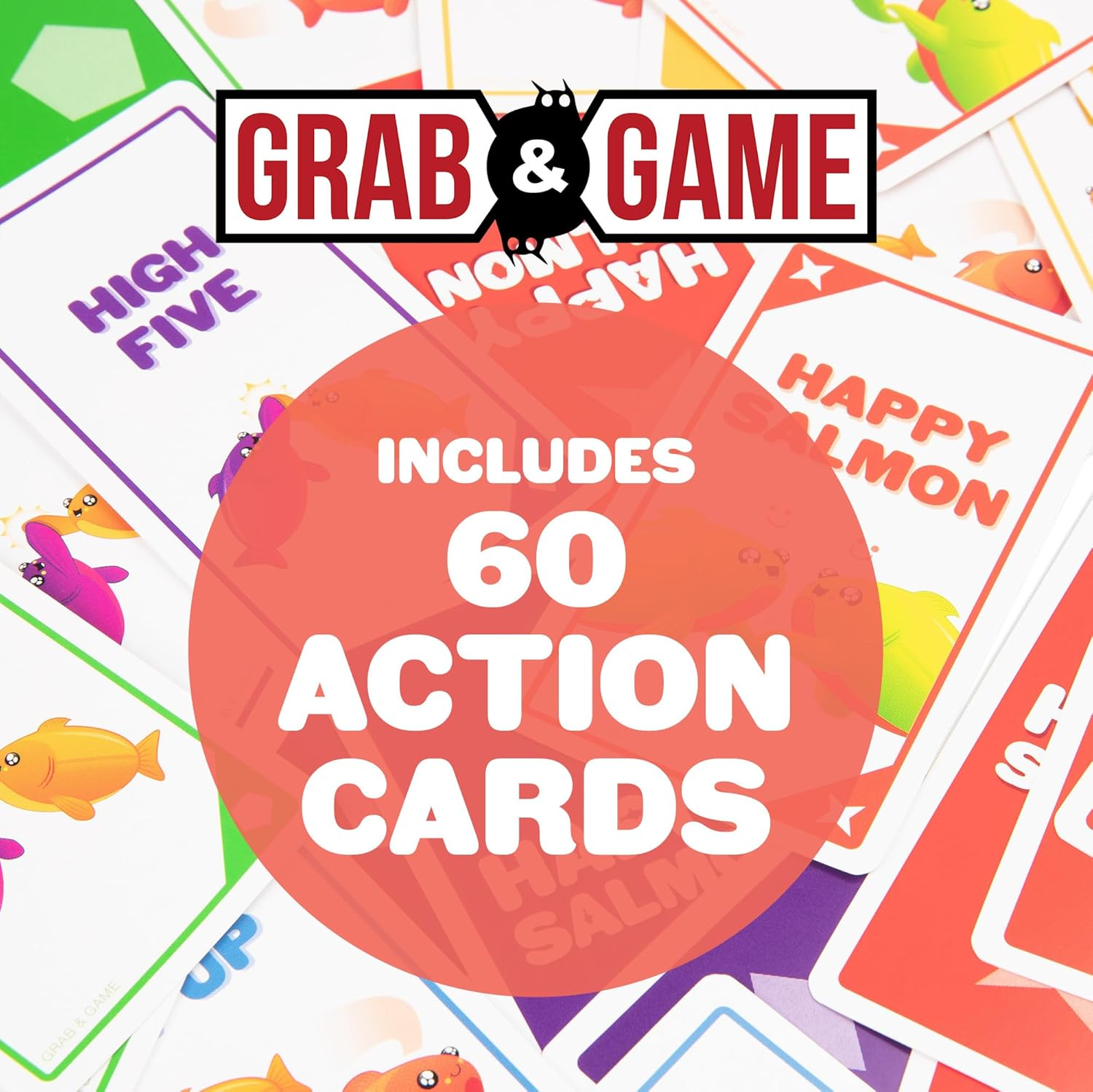 Exploding Kittens | Grab & Game - Happy Salmon | Hilarious Party Card Game | 3-5 Players, Ages 6+ image number 1