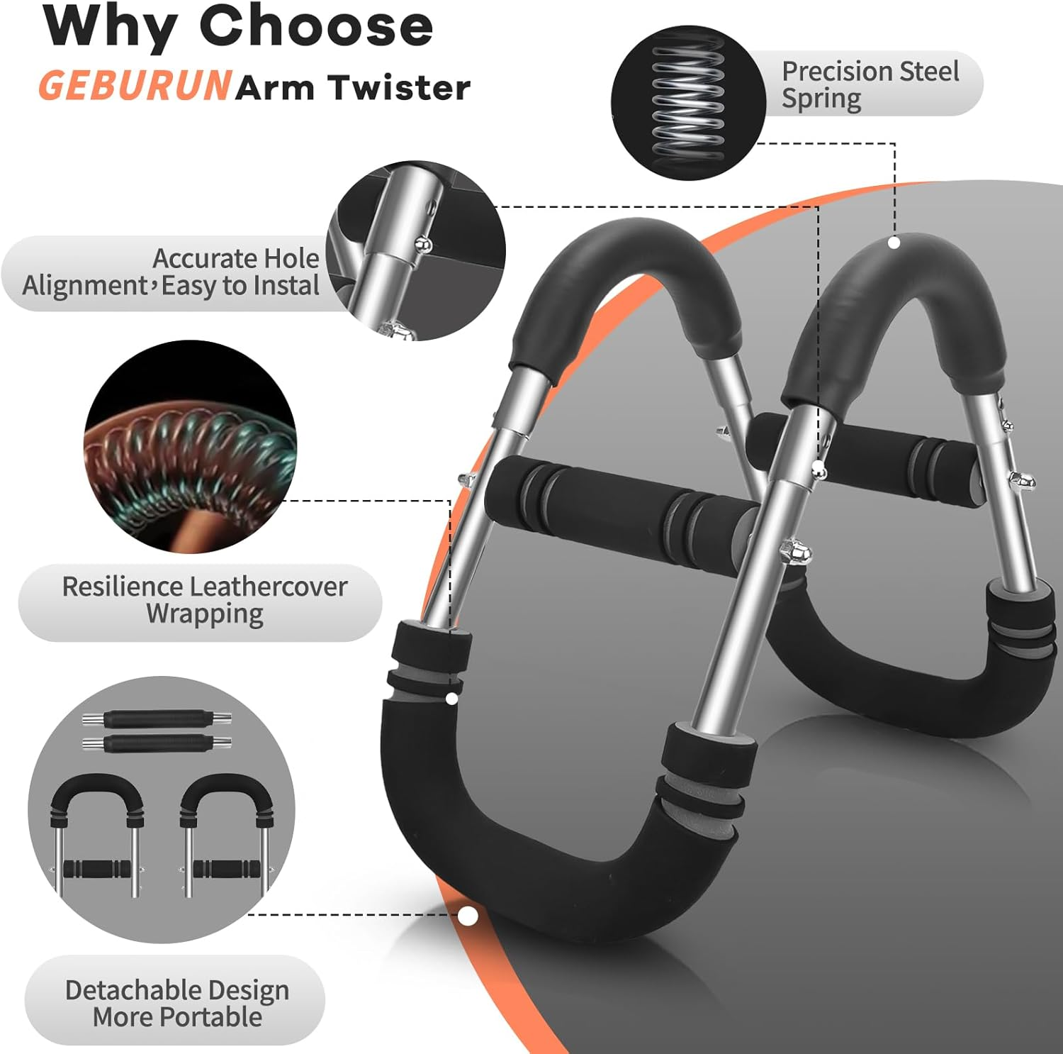 Twister Arm Trainer, 20-70 Lb Adjustable Chest Workout Equipment, Forearm Strengthener, Power Twist Arm Trainer for Men, Arm Exercise Equipment, Portable Spring Resistance for Home Workout Equipment image number 4