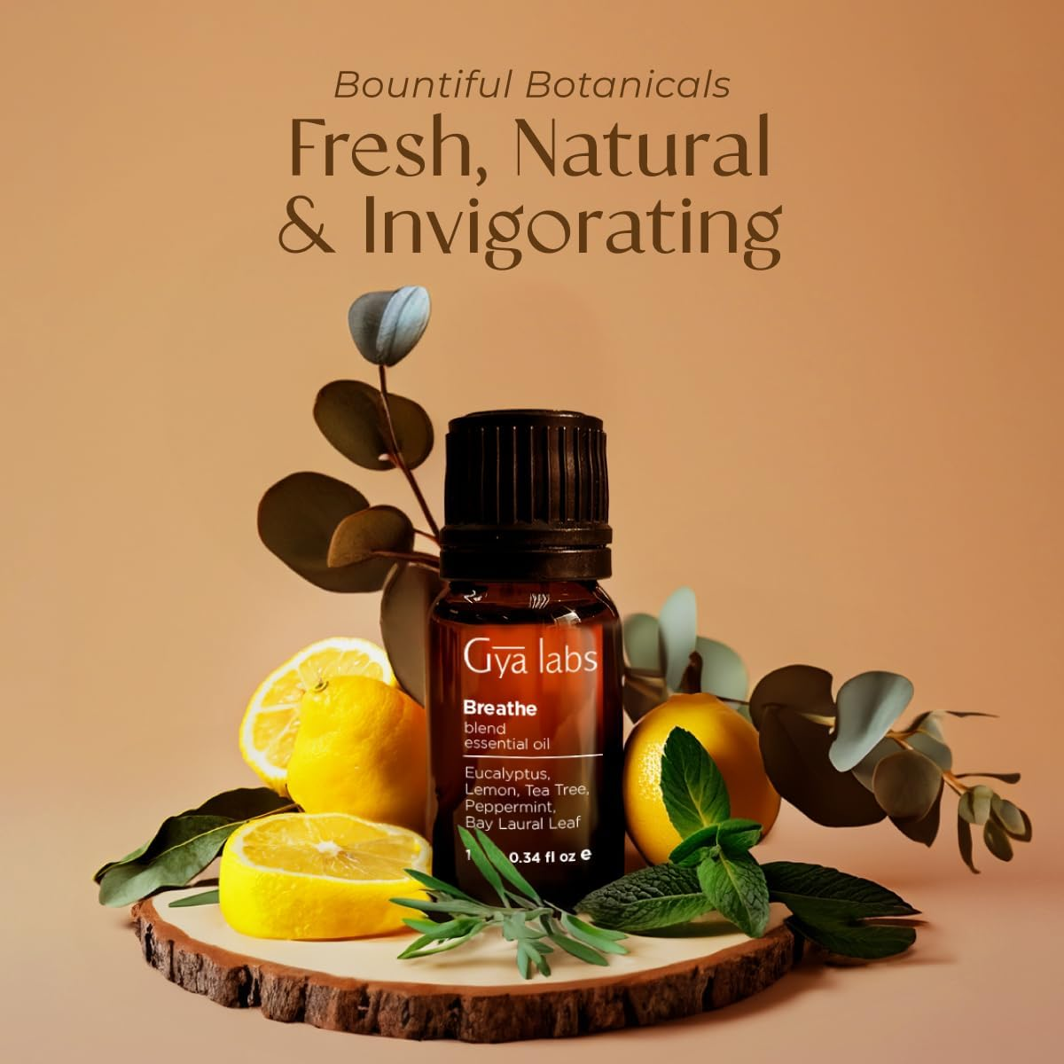 Gya Labs Breathe Essential Oil Blends - Natural Breathe Easy Essential Oils from Eucalyptus, Peppermint Oil and More for Humidifier Cleaner (10Ml)