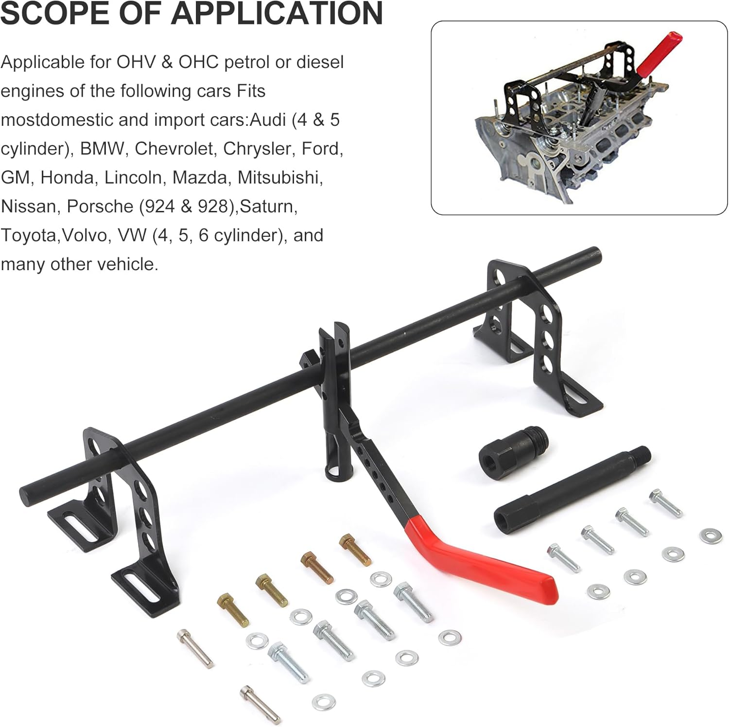 WINMAX Tools Automotive Valve Spring Remover Installer Car Engine Overhead Compressor Tool Kit OHV OHC, Valve Spring Compressor Tools image number 3