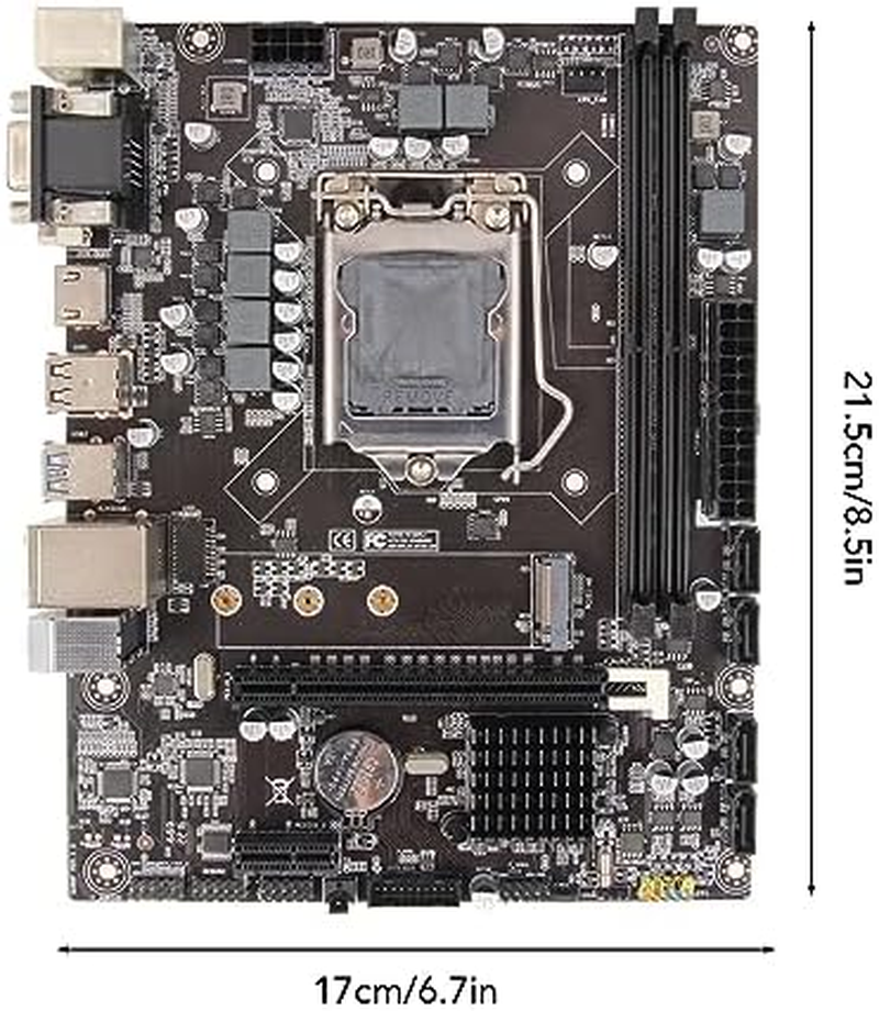 H310 LGA 1151 Motherboard, Dual Channel DDR4 Memory Slot, 24 8Pin Power Sockets Motherboard with VGA SATA 6Gb Pcie X16 NVME M.2 image number 3