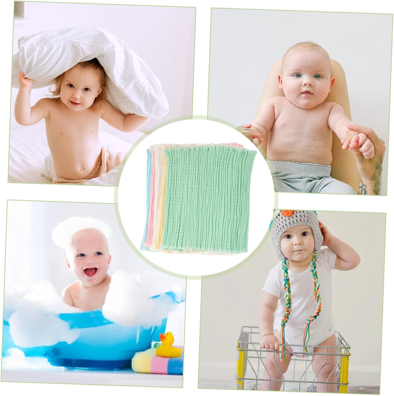 ERINGOGO 5Pc Baby Belly Bands for Newborns, Infant Navel Straps Gas and Colic Relief, Cotton Soft Elastic Waist Support, Thick Wide Soft Breathable Wraps for Baby Supplies image number 6