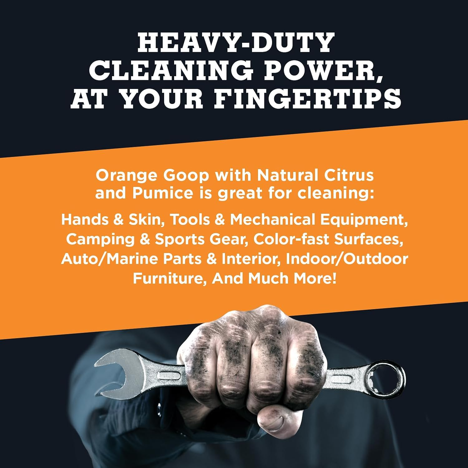 GOOP Orange Liquid with Pumice Multi-Purpose Waterless Hand Cleaner - 16 Oz Flip-Top Bottle image number 2