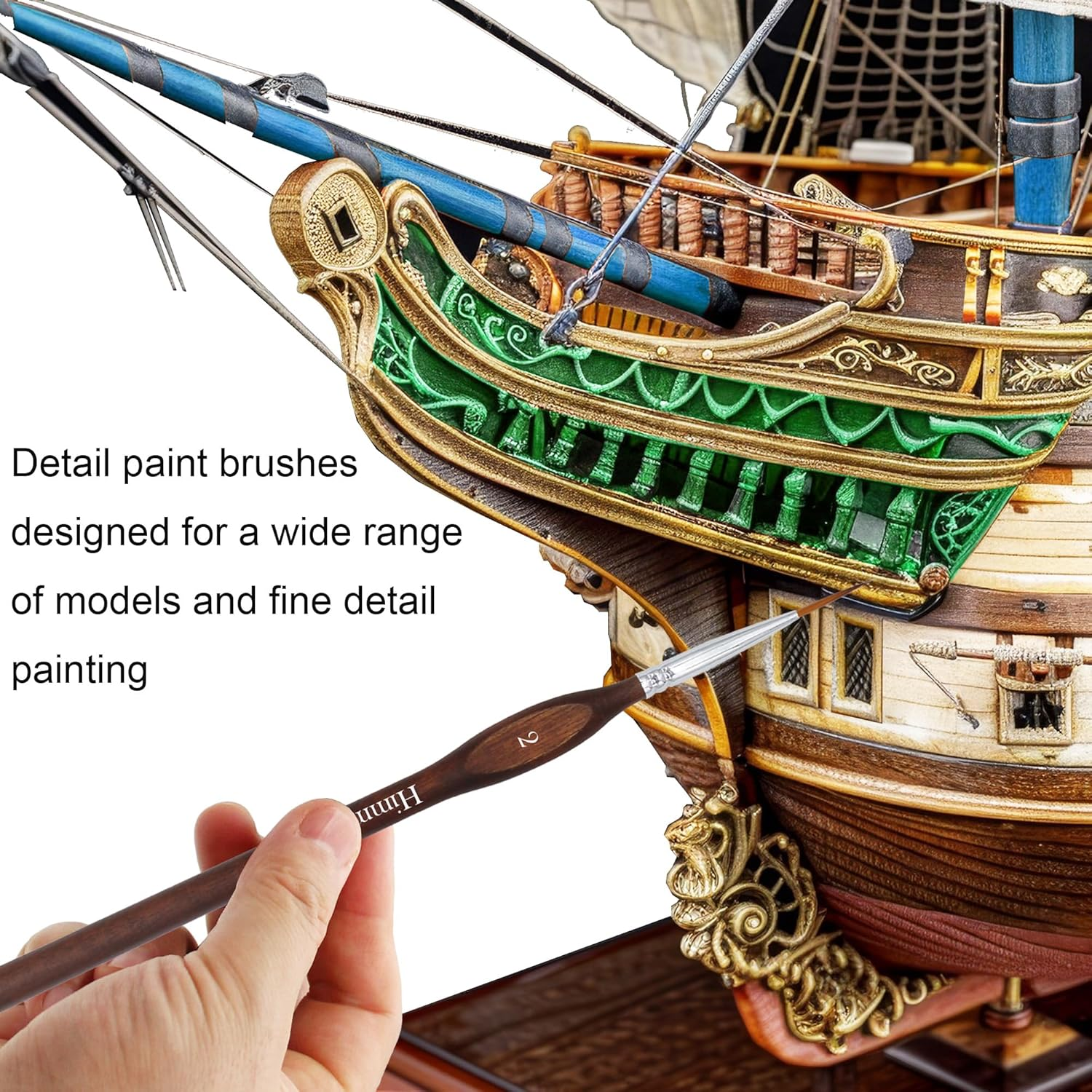 Himmlfel Drybrush Miniature Brush Set, 16 Fine Detail Brushes and 3 Dry Brushes, Model Making Brush for Acrylic Watercolour Miniatures, Model Brush Set for Model Making, Citadel, Warhammer, Game image number 4