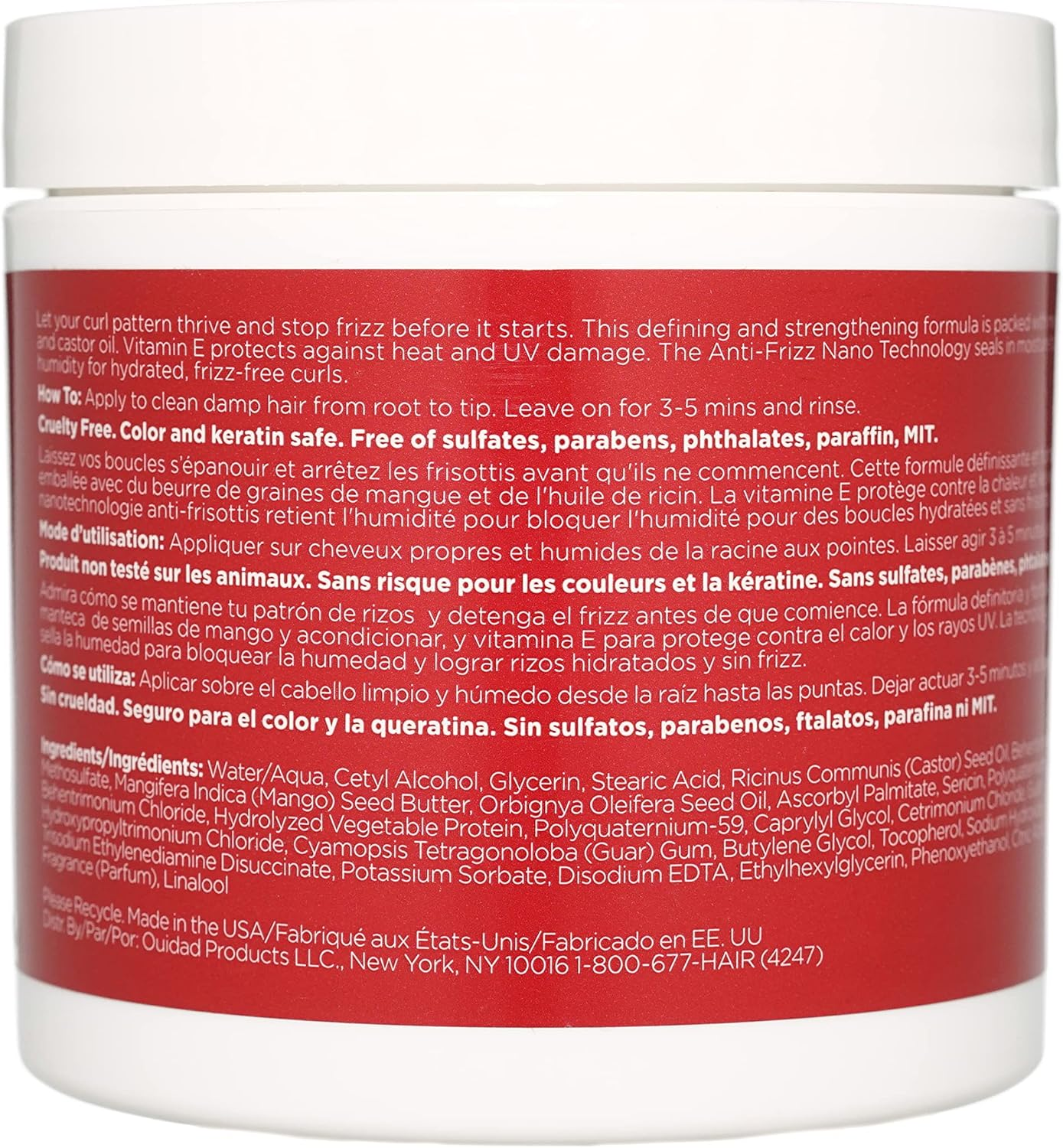 Ouidad Advanced Climate Control Hair Mask - 11 Oz, Frizz Control Curly Hair Mask with Vitamin C & Castor Oil, Anti-Frizz Nano Technology, Helps Repair, Nourish and Hydrate Curls, for All Curl Types image number 6