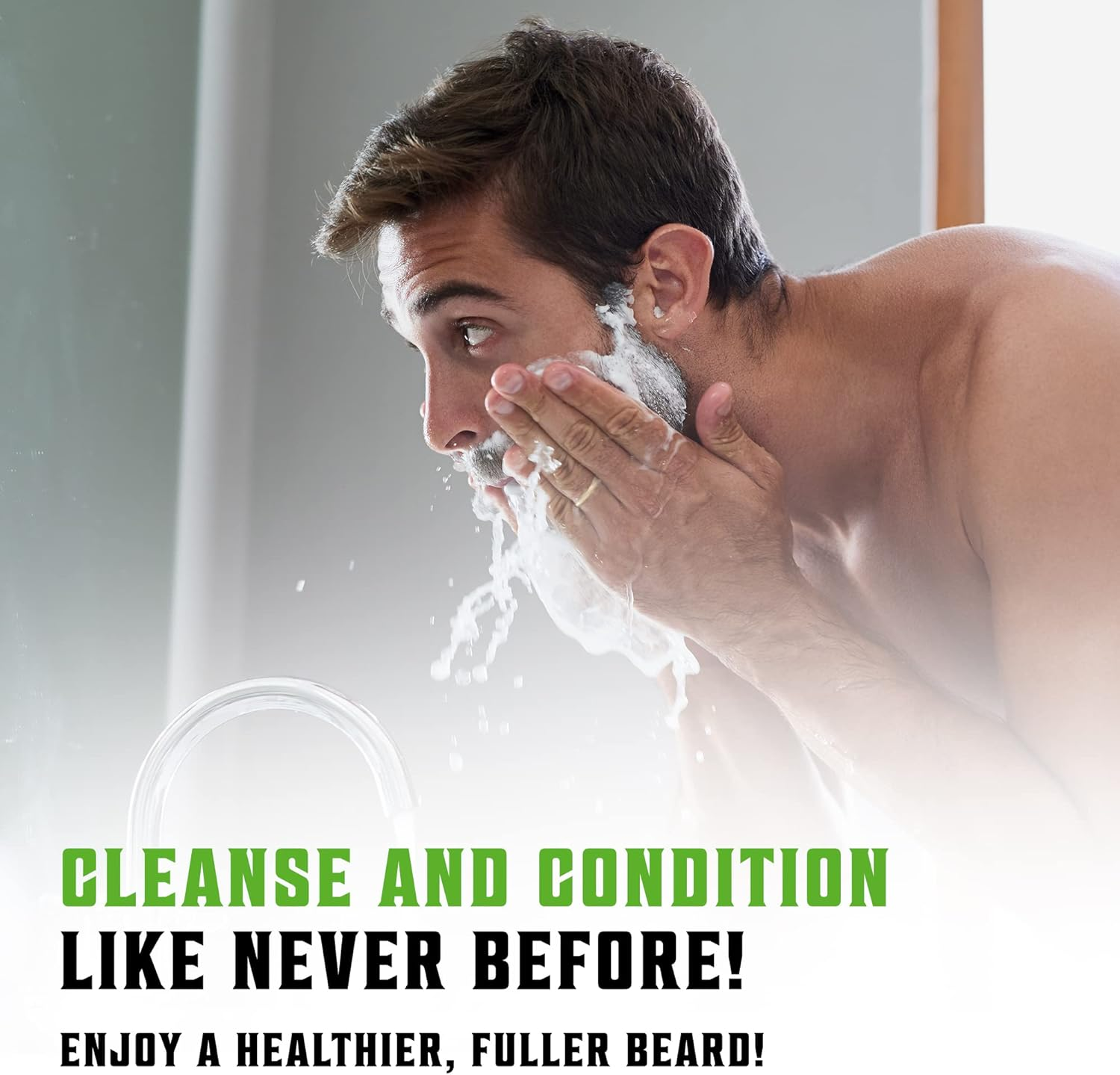 Best Deal Beard Wash & Beard Conditioner Set W/Argan & Jojoba Oils - Softens & Strengthens - Natural Peppermint and Eucalyptus Scent - Beard Shampoo W/Beard Oil 5Oz by Viking Revolution image number 2