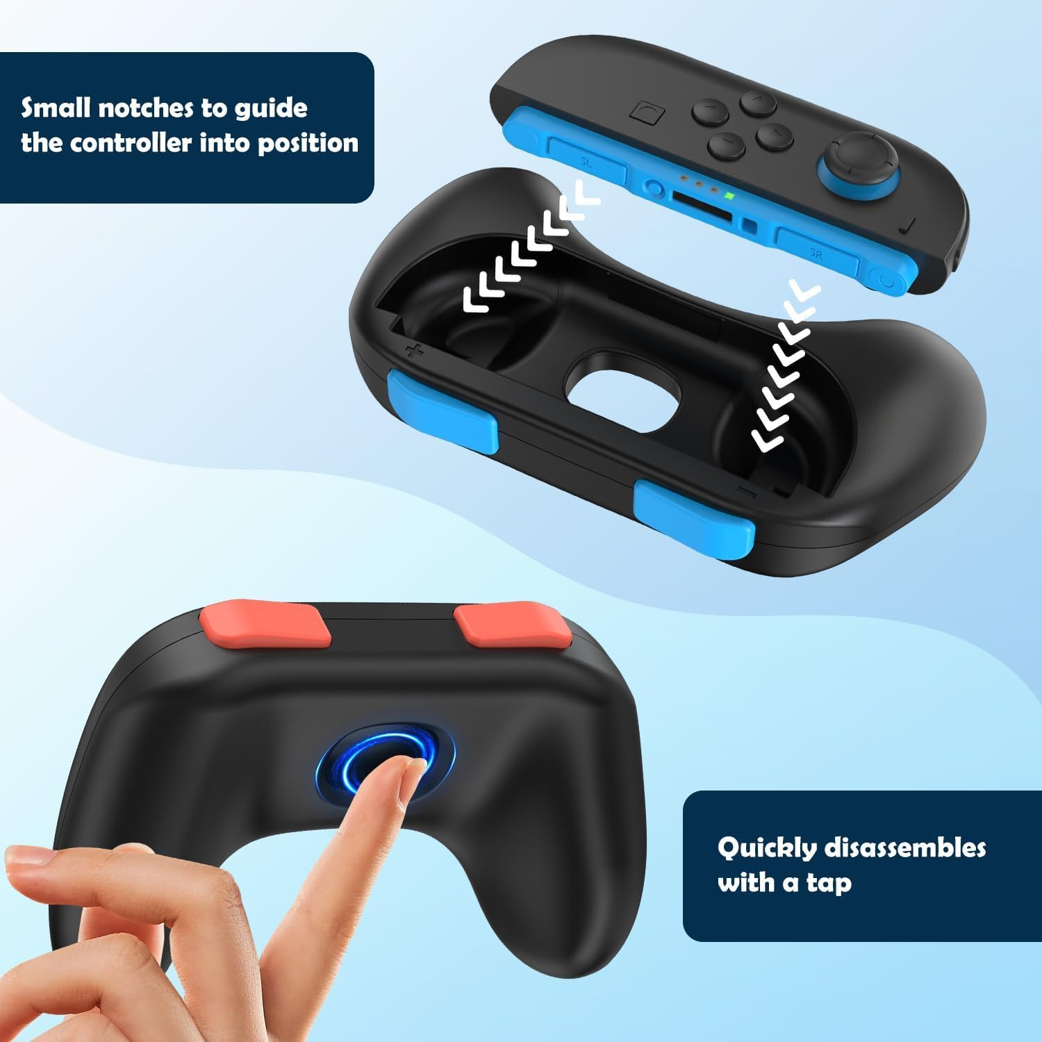 2-Pack Joycon Controller Grips for Switch 2 (2025)｜Ergonomic Replacement Hand Grips for Nintendo Switch 2 Joy-Con Controllers｜Non-Slip, Comfortable & Secure Hold for Enhanced Gaming (Black)​ image number 1