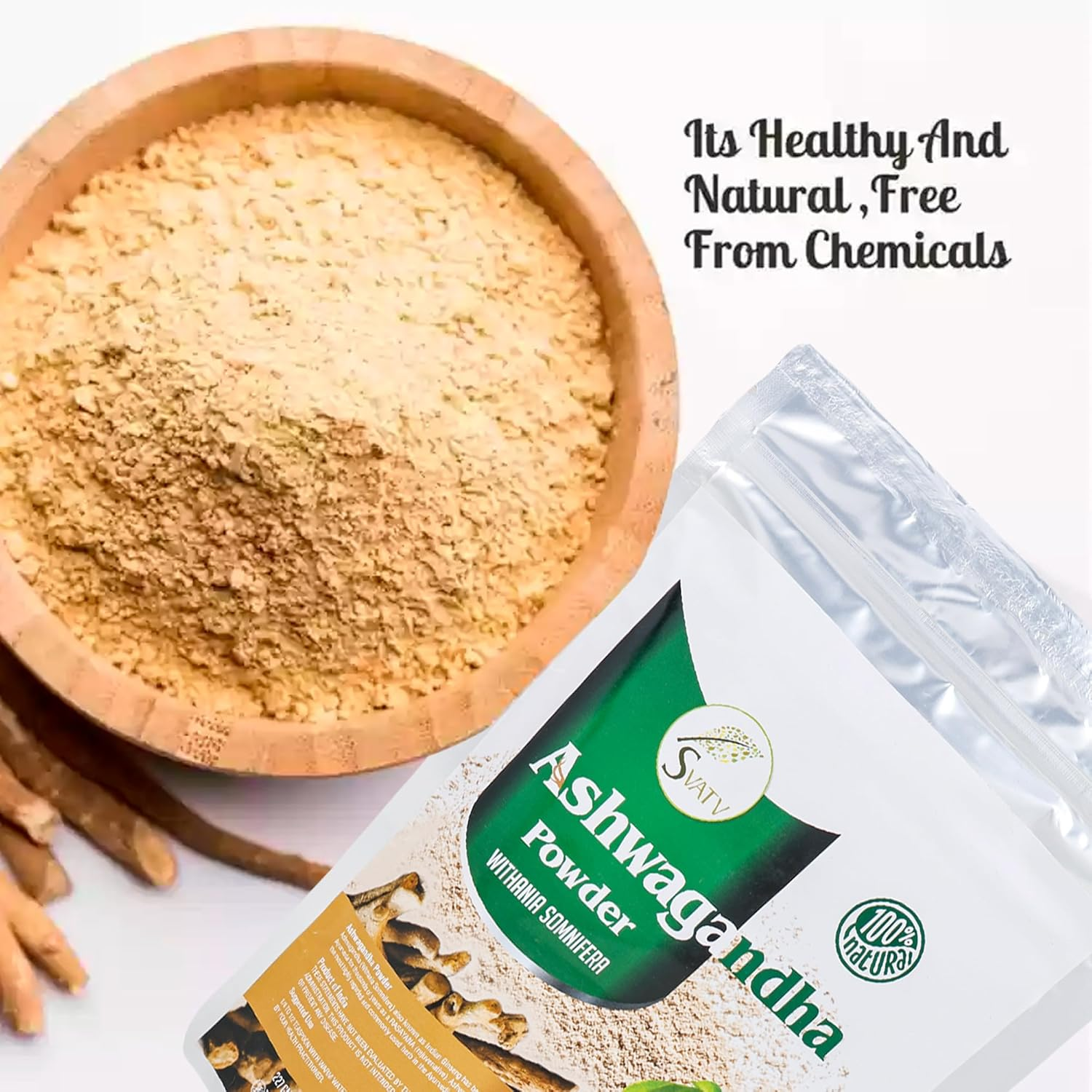SVATV Ashwagandha Powder | Indian Ginseng | Withania Somnifera | Raw from India | 227G Half Pound image number 3