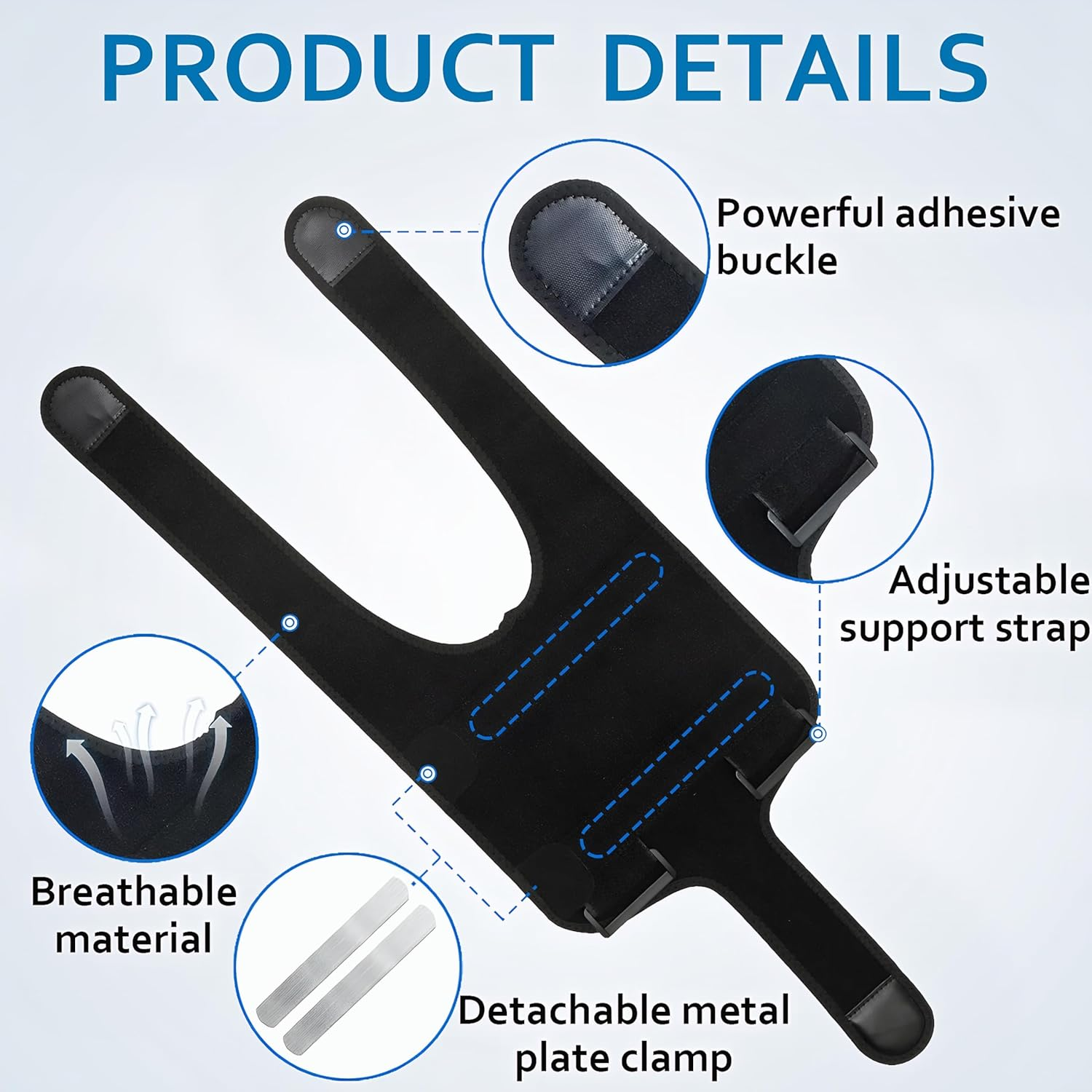 Elbow Brace with Splints, Adjustable Tennis Elbow Support Compression Sleeve Strap (Black)